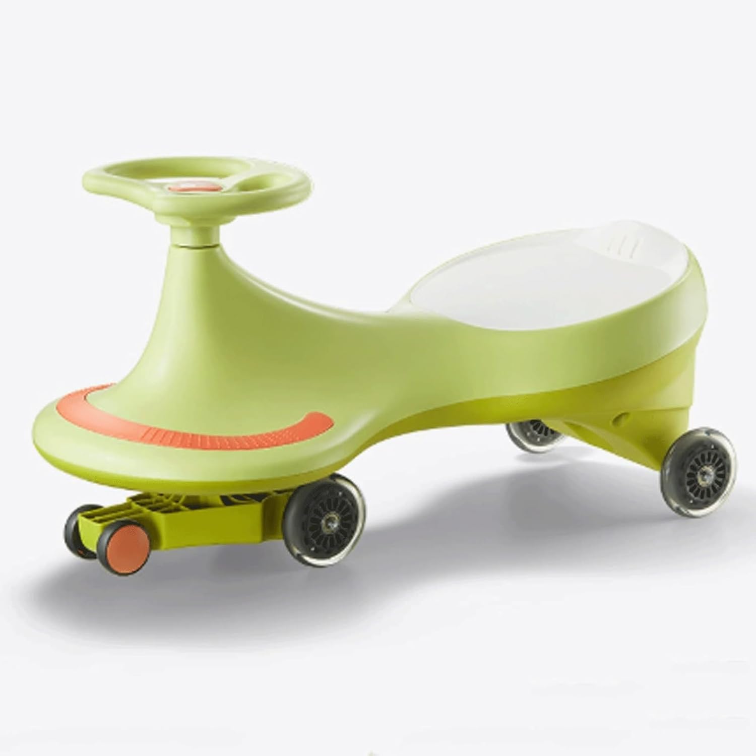 Wiggle Scooter Wiggle Car Wide Seat Pu Silent Wheel Swing Car Swing Ride On Toy Cars Uses for Ages 3 and Up(Green)