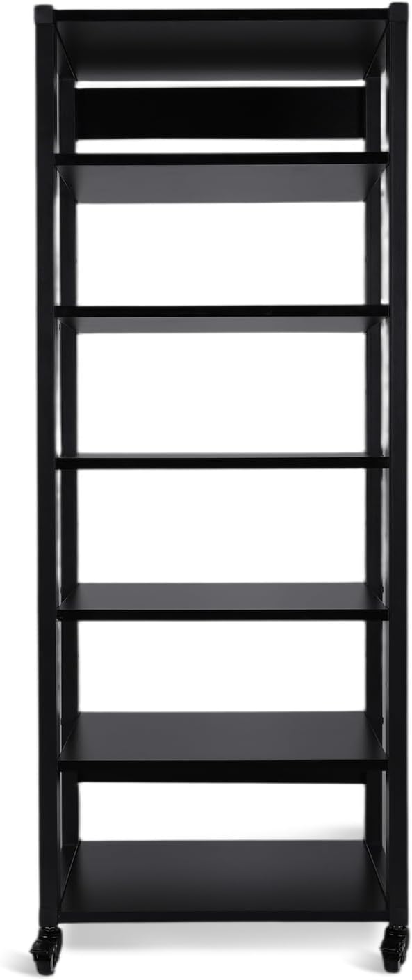 Audio Component Rack with Wheel Audio Media Stand Adjustable Media Console Cabinet Shelf Heavy Duty for CD Record Player Stereo Receiver AV Equipment