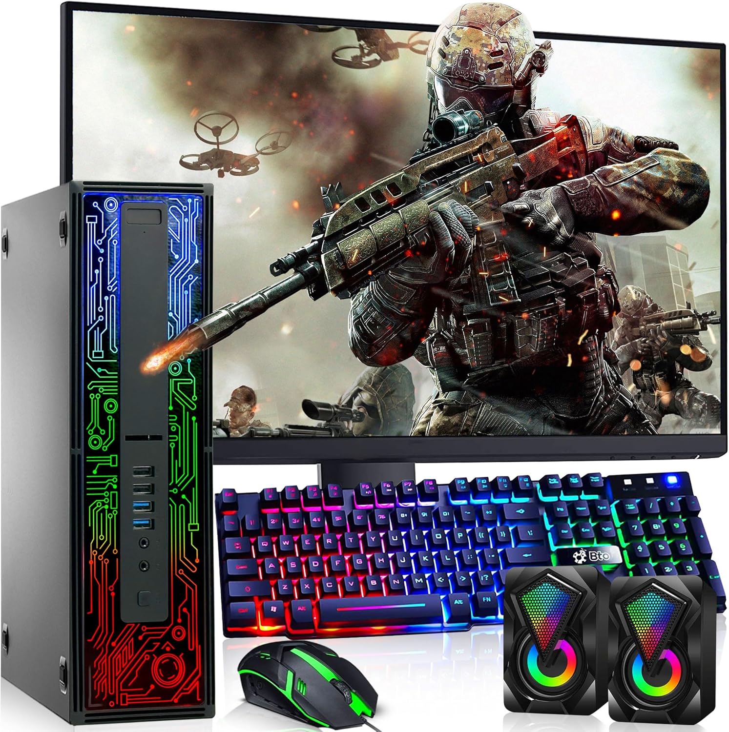 BTO BX8G2 HP RGB Gaming Desktop PC – Intel i7 6th Gen – 16GB RAM – 512GB SSD – GeForce GT 1030 – 22