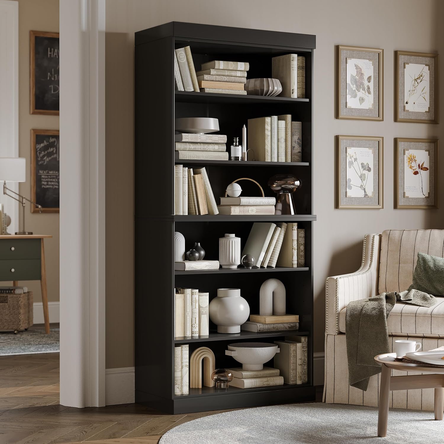 Palace Imports Solid Wood Bookcase - Stackable Modular 6-Tier Bookshelf - 71.5