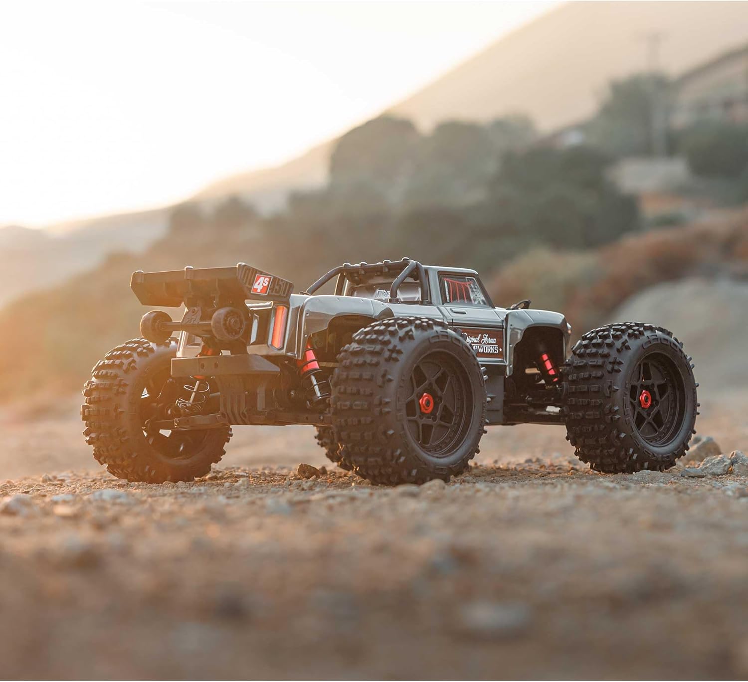 ARRMA RC Truck Outcast 4X4 4S BLX 1/10TH 4WD Stunt Truck RTR (Battery and Charger Not Included), Gunmetal, ARA4410V2T3