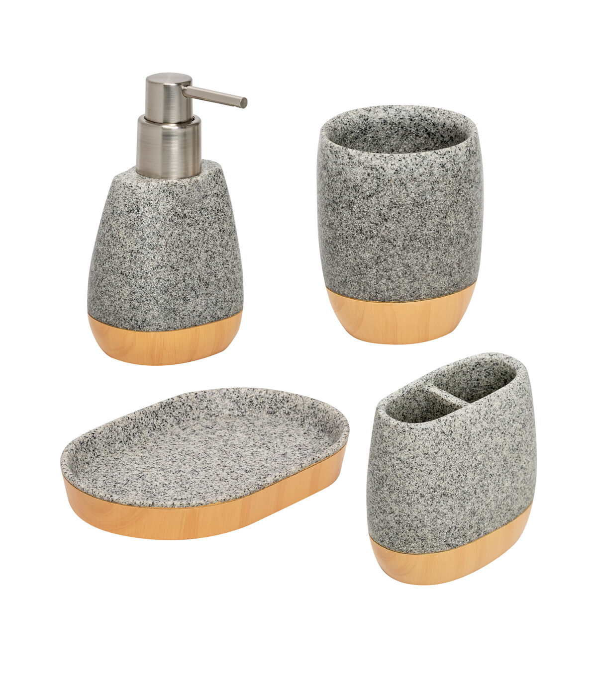 Honey Can Do 4pc Speckled Bathroom Accessory Set
