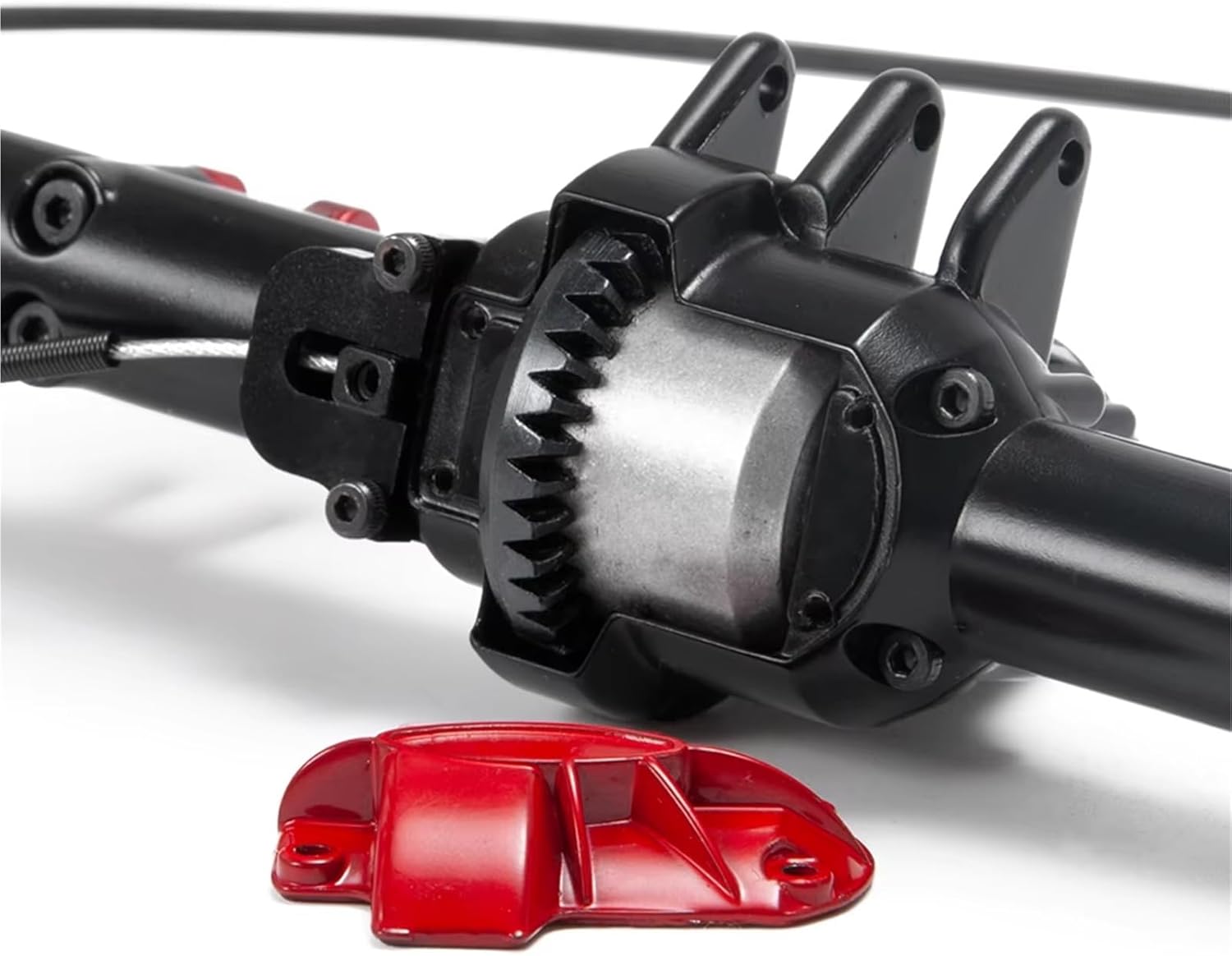 RC Front Rear Drive Axle Compatible with D90 1/10 RC Crawler Car Upgrade Parts High Strength Metal Complete Axle Front and Rearr Axle with Differential Lock(Rear)