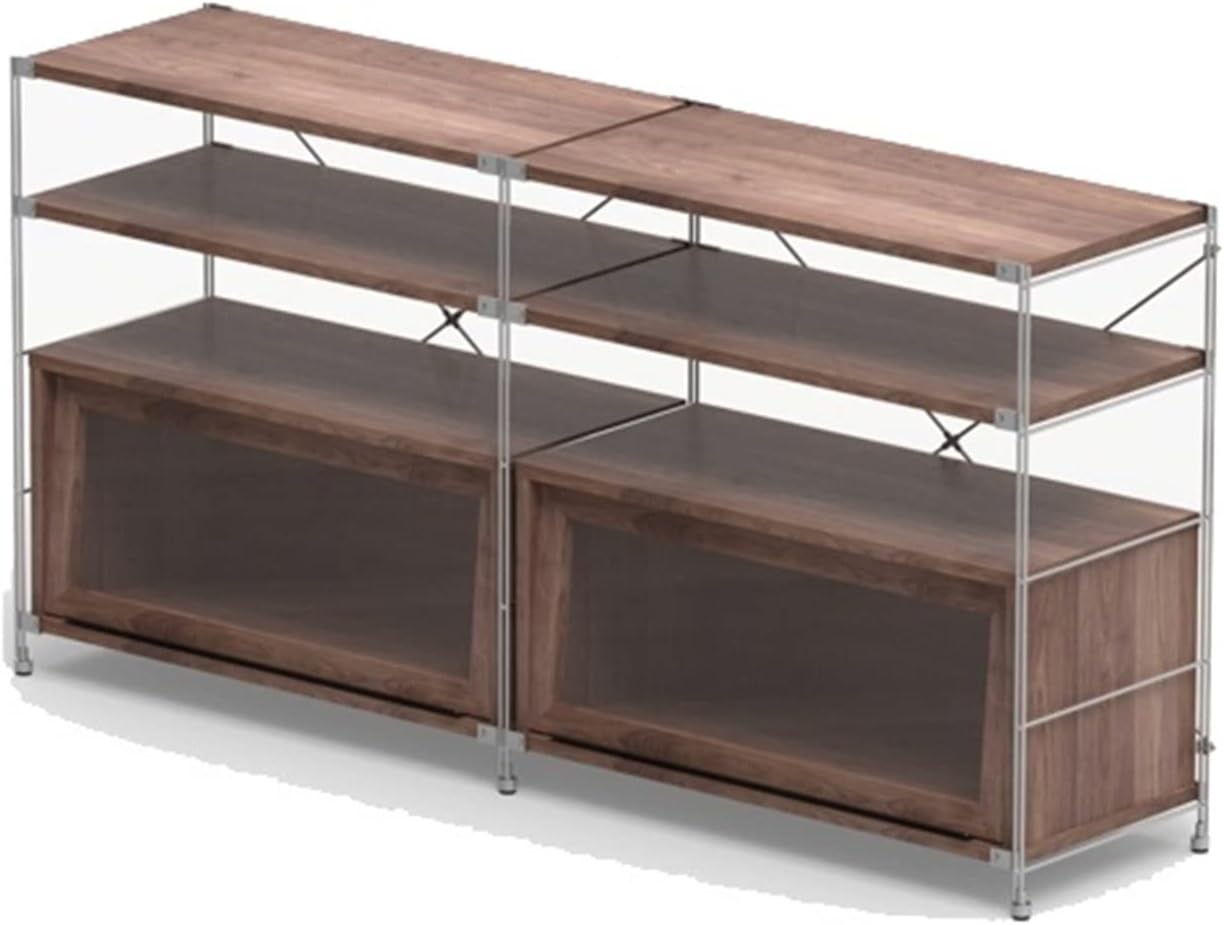 KIRANDY Stainless Steel Magazine Side Cabinet, Floor Bookcase TV Cabinet Shelf for Bedroom and Living Room (Color : 173x40x86cm set5)