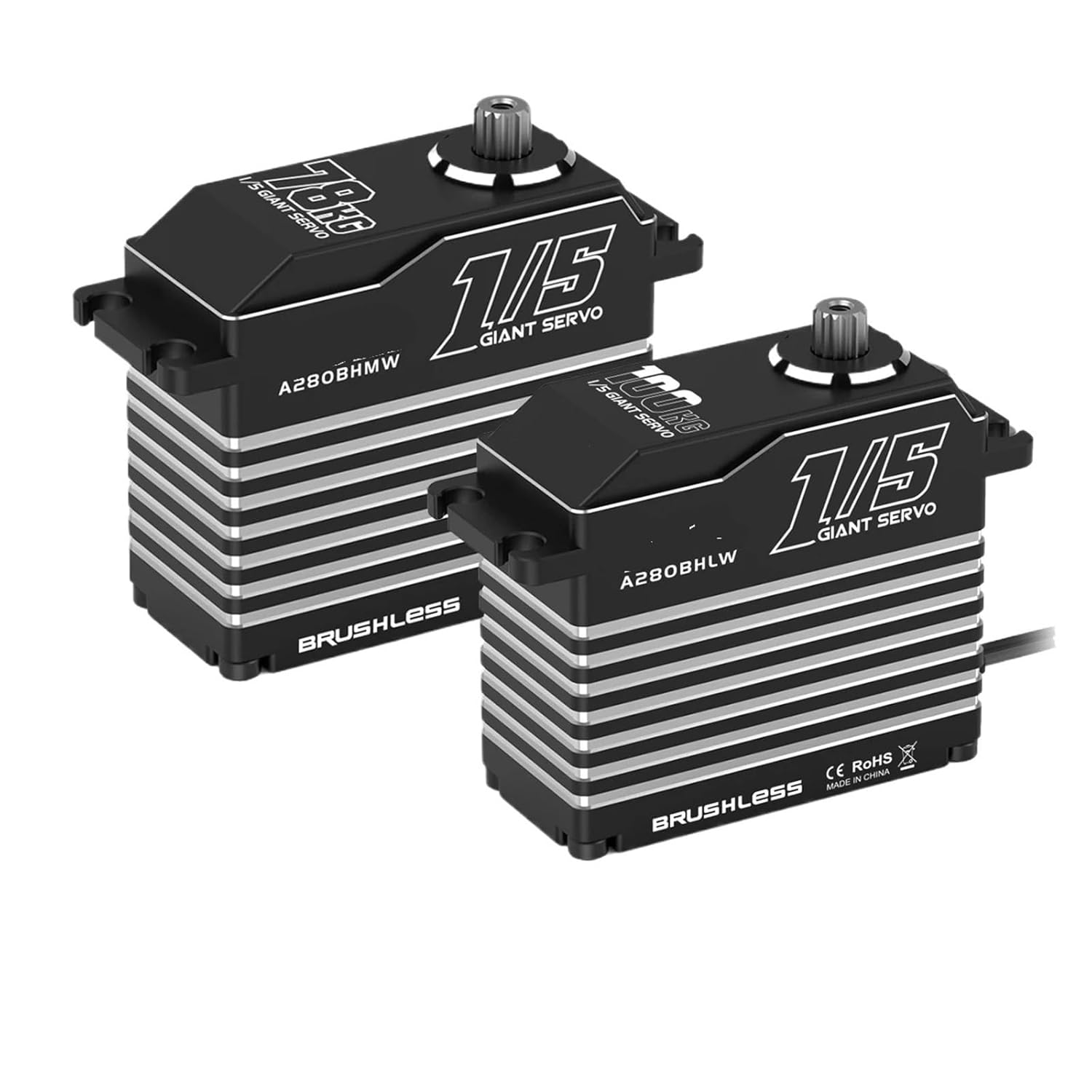 A280BH A280BHLW 78KG 100KG HV High Torque Brushless Waterproof Remote Control Servo Motor Suitable for 1/5(A280BHMW 78kg set1)