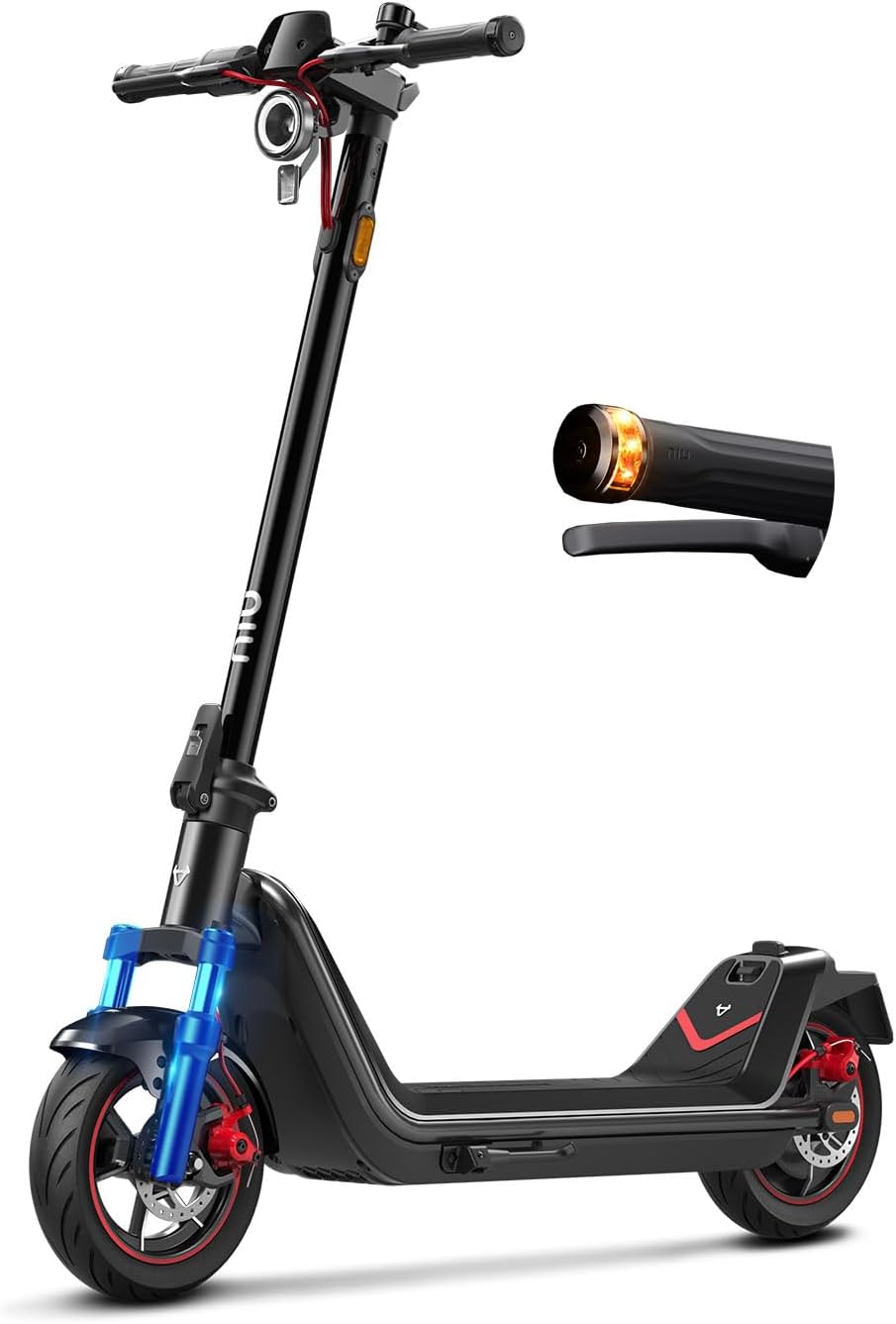 NIU K100P/K300P/K300X Electric Scooter Adult - E Scooter with Suspension, 600-1000W Peak Power, 18-37.3 Miles Max Range, Top Speed 17.4-23.6MPH, Commuting E-Scooter