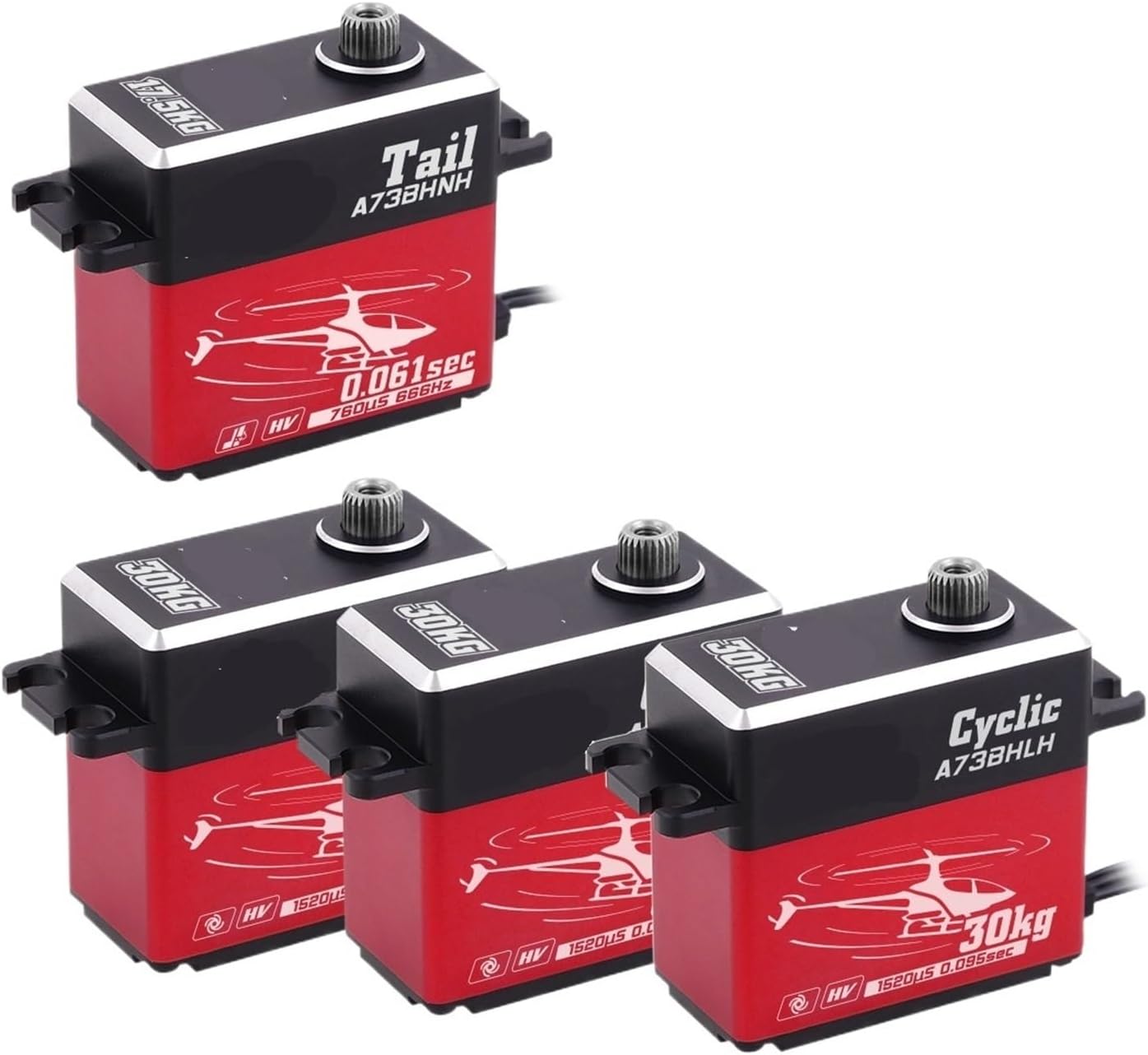 A73BHN-H Tail 17.5KG A73BHL-H Cycle 30KG HV high Torque brushless Digital Motor servo Suitable for 450-700 Class(Combo Set)