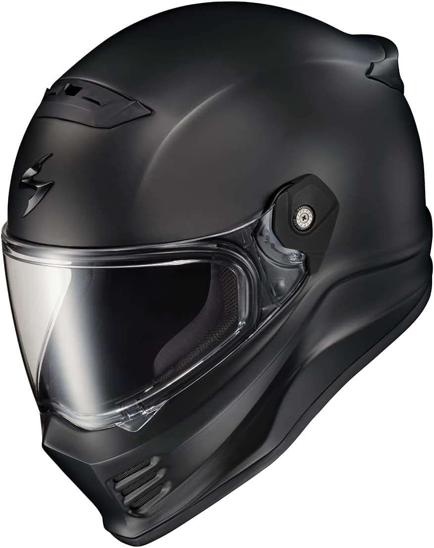 ScorpionEXO Covert FX Full Face Adult Motorcycle Helmet Street Fighter Style - Bluetooth Ready Speaker Pockets DOT ECE Solid (Matte Black - Medium)