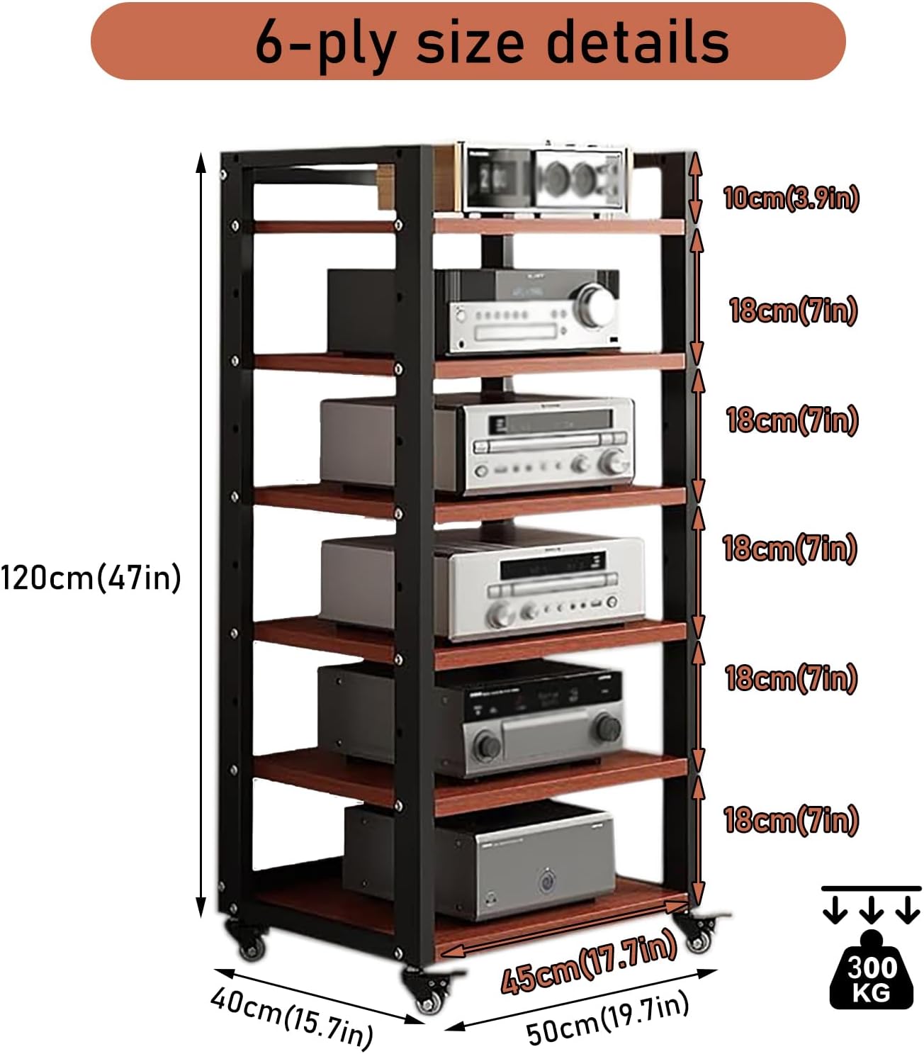 Dernoing 6 Tier Audio Rack Tower