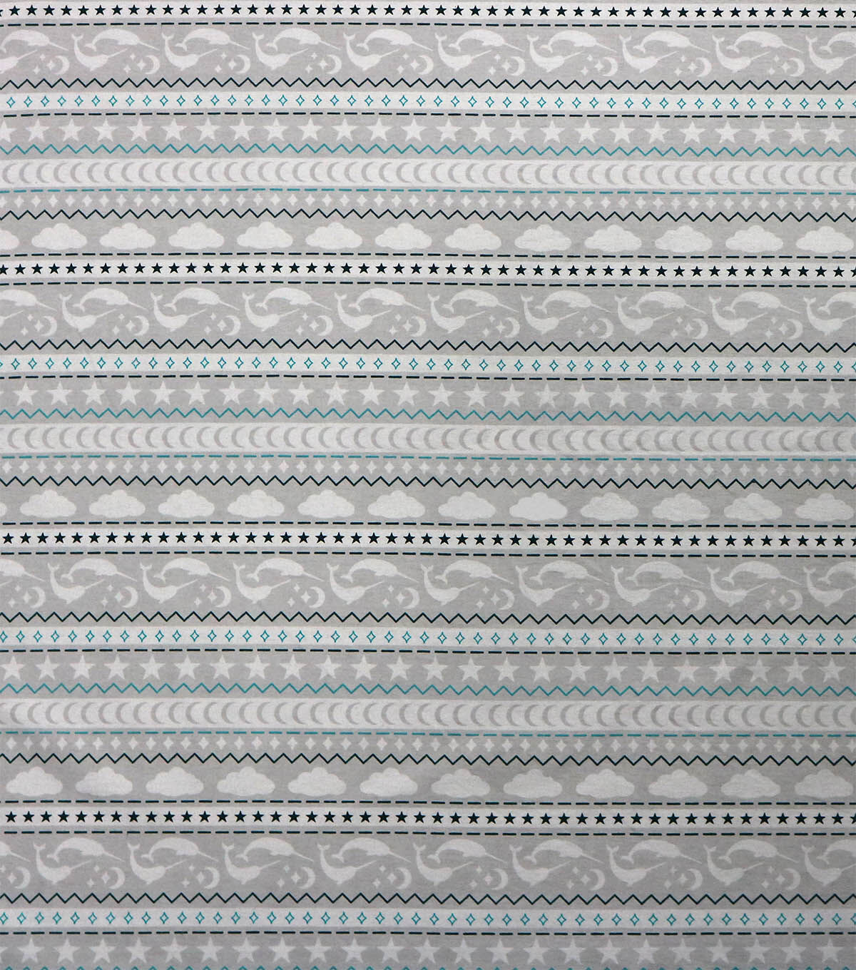 Gray Narwhal Fair Isle Super Snuggle Flannel Fabric