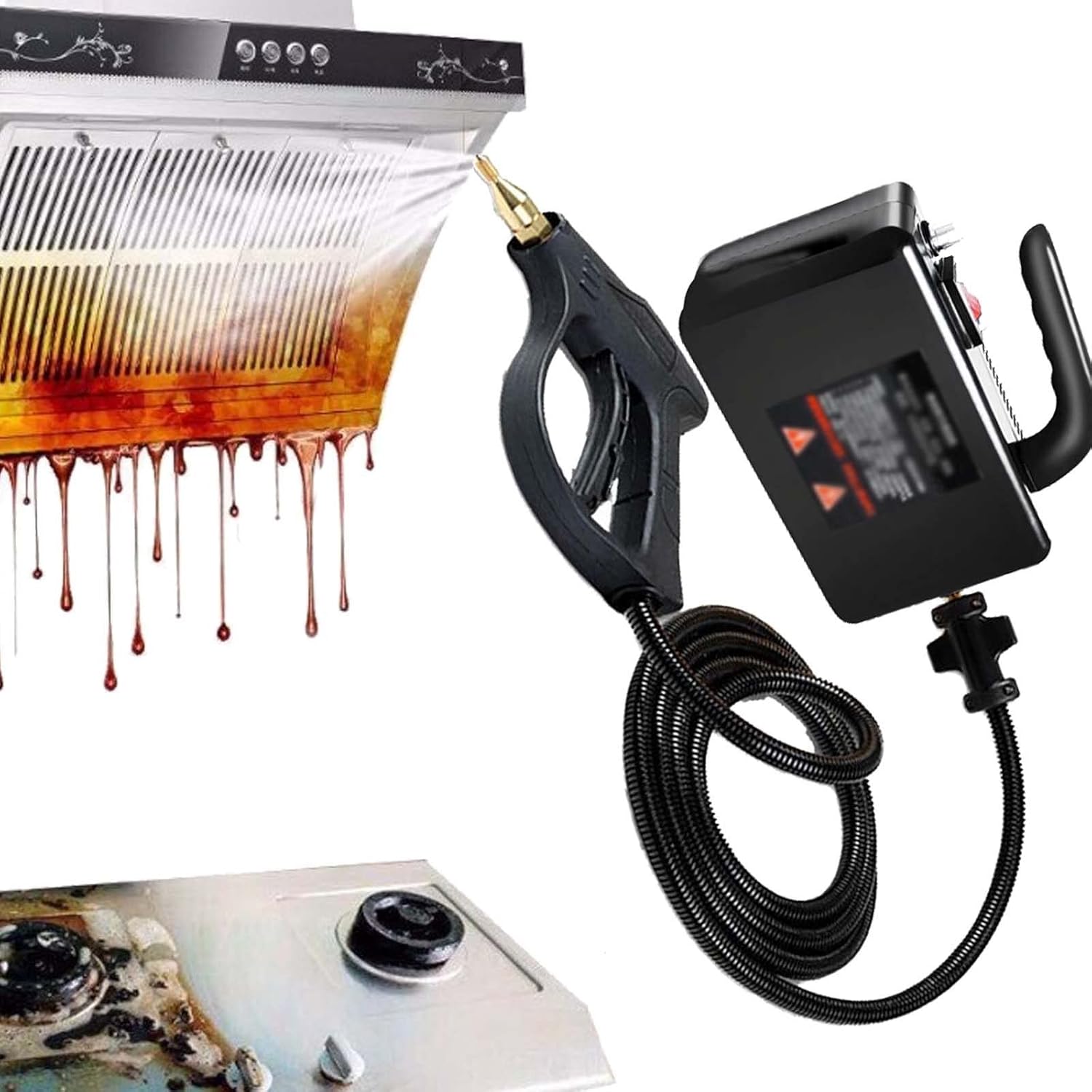 High Temperature Portable Steamer for Cleaning, 2600W Handheld High Temperature Cleaner for Home and Commercial Use - Tankless, Heavy Duty Deep Clean with 110V Power