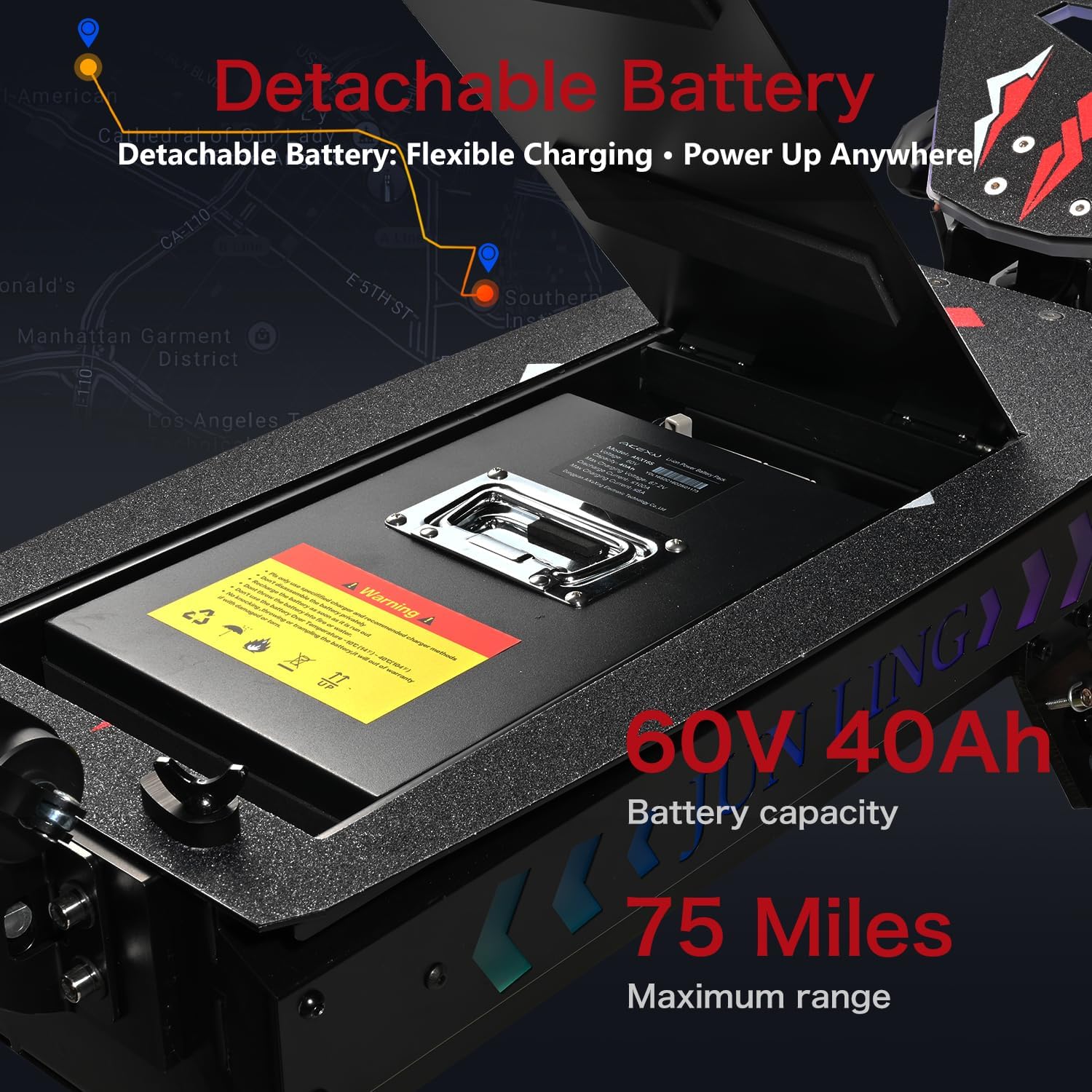 JL86 Offroad Electric Scooter - 55 MPH & High-Performance 10000W Fastest Dual Motor, 75-Mile Long Range, 13