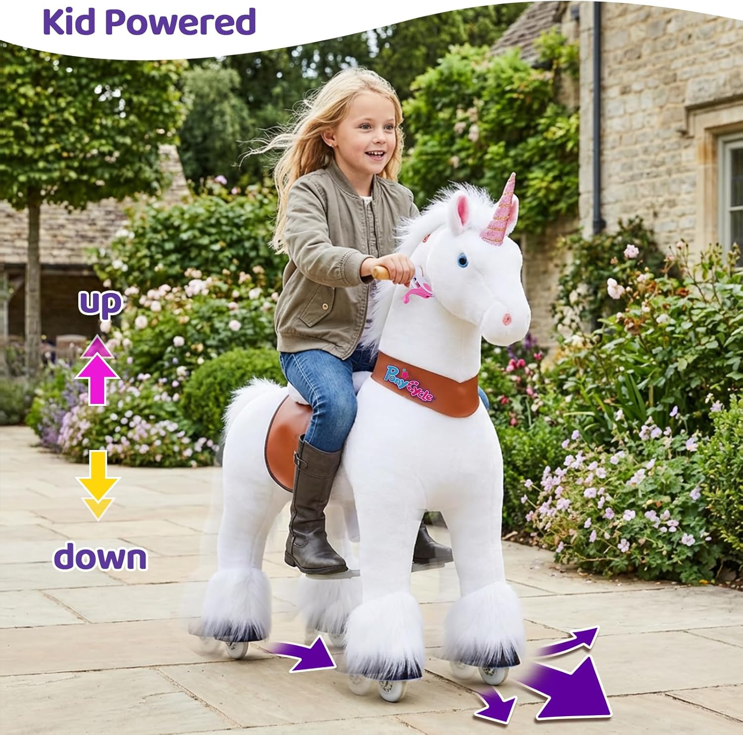 PonyCycle Unicorn Ride on Toy Riding Unicorn with Brake (30