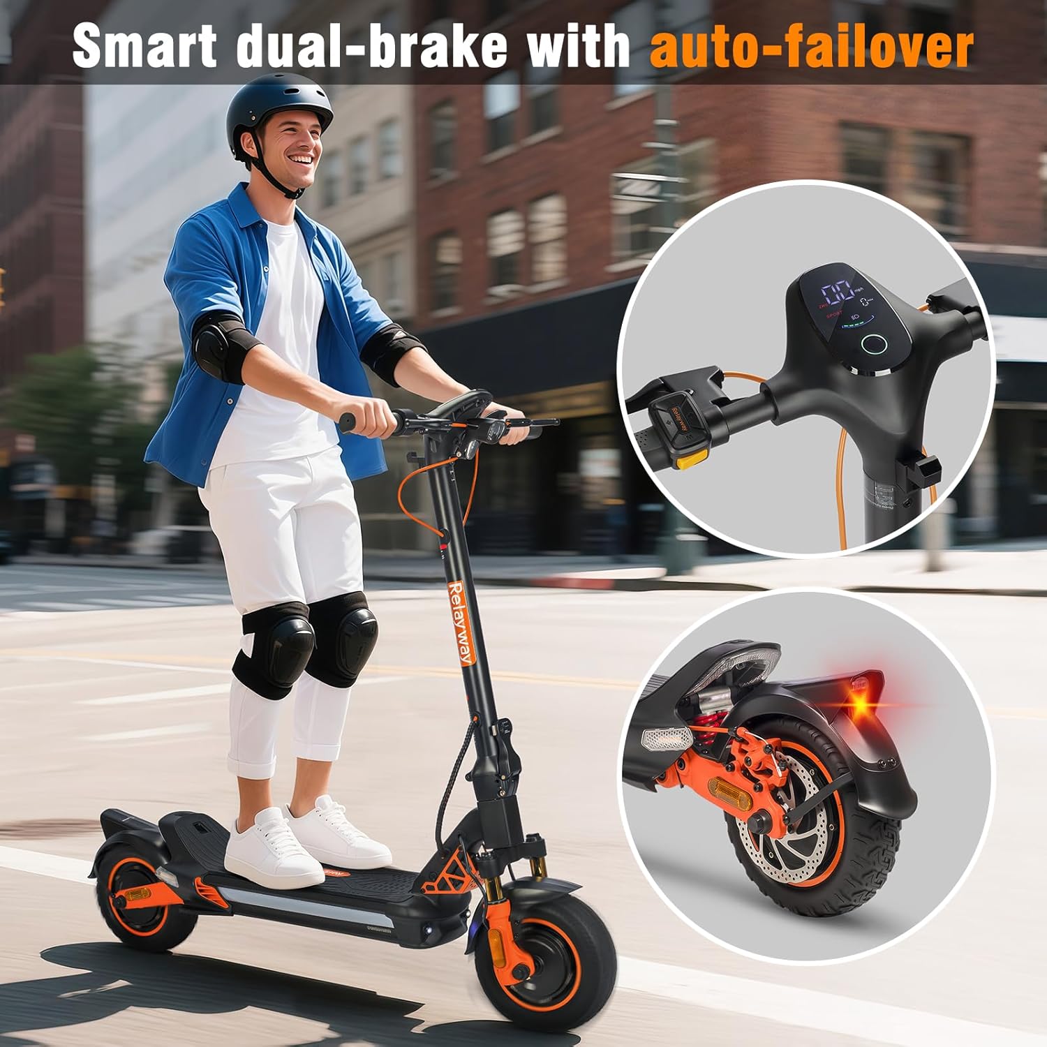 Off Road Electric Scooter Long Range, Fast Electric Scooter 30 Mph Speed, Heavy Duty 300+ lb Capacity & Dual Suspension