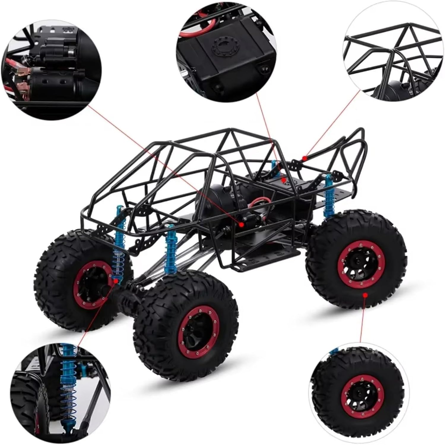 RC Car Parts for Axial for Scx10 90046 90047 1/10 Rc Crawler for Climbing Car DIY 313mm Rc Car Frame Wheelbase for Chassis Frame with Tries(Size2)