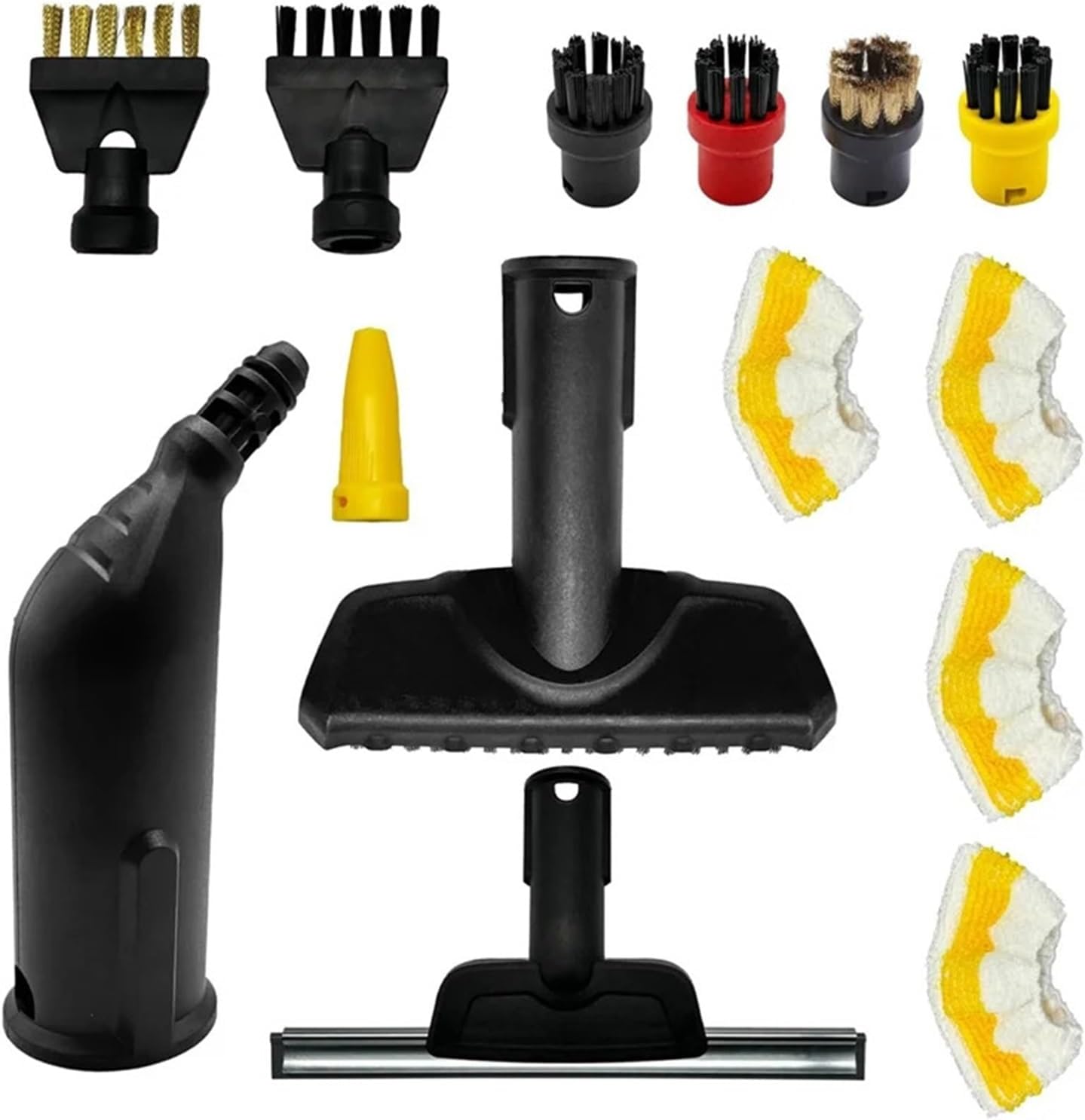 Treayes A07R SC1 SC2 SC3 SC4 SC5 Steam Cleaner Tools Replacement Round Brushes Nozzle Microfibre Cloths Set