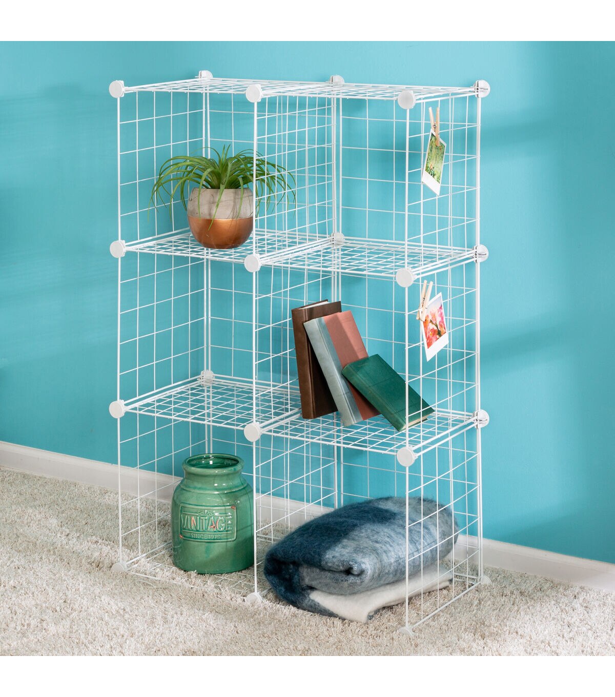 Honey Can Do 45 White 6 Cube Modular Storage Organizer