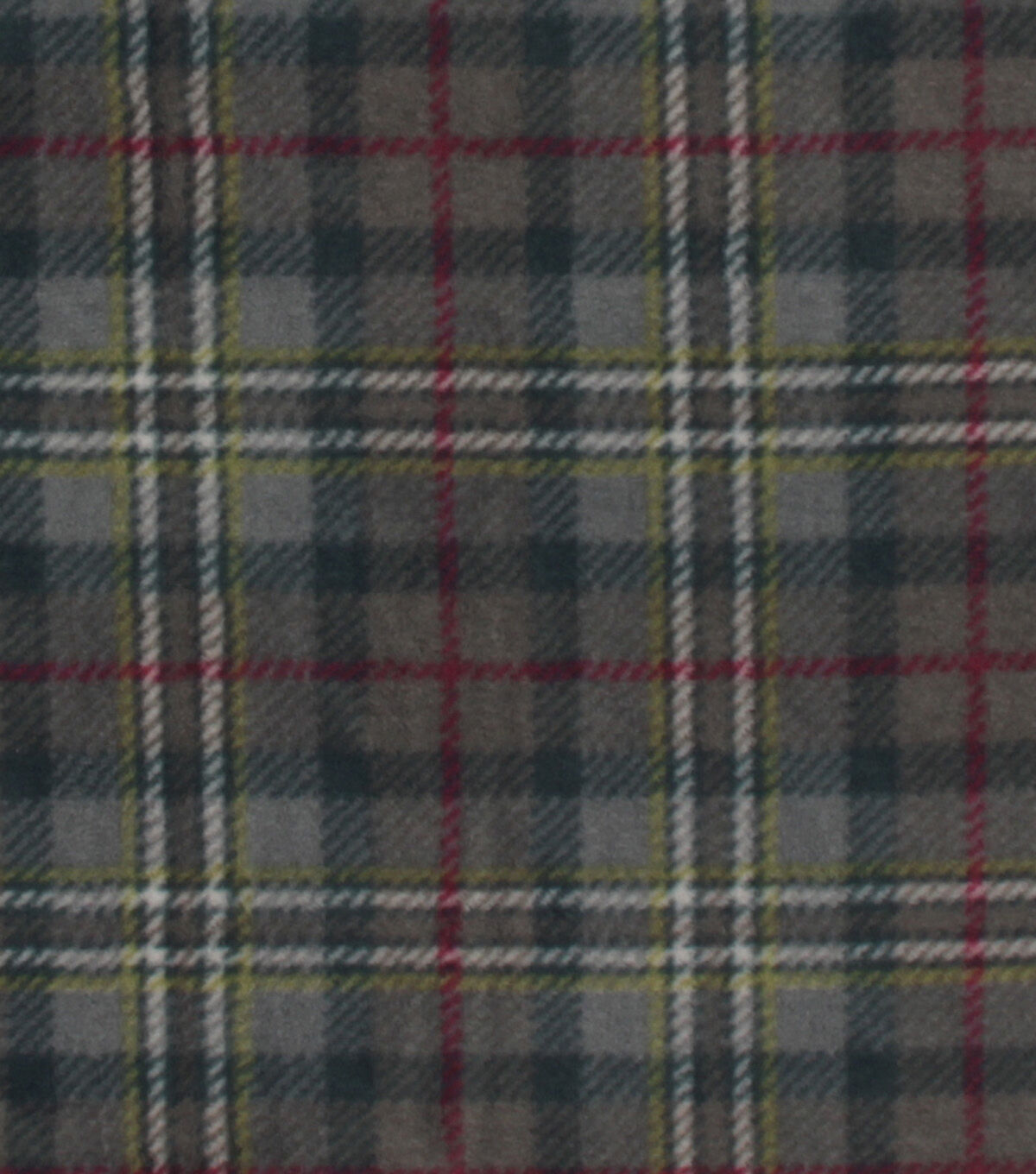 Olive Plaid Anti Pill Fleece Fabric