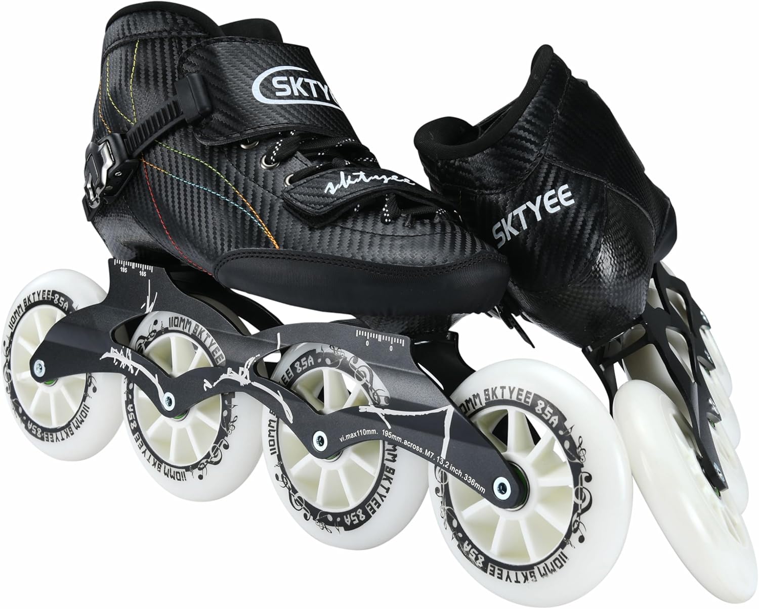 Inline Speed Skates Adult for Women and Mens, Professional Fitness Skating Roller Skates, High Performance Racing Skates, Unisex Black