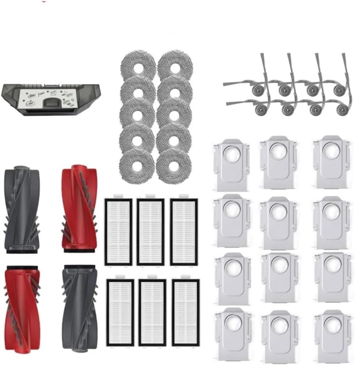 Main Roller Side Brush Hepa Filter Mop Cloth Bag Robot Vacuum Cleaner Parts Compatible For Roborock Qrevo Curv / P20 Pro Accessories(41pcs)