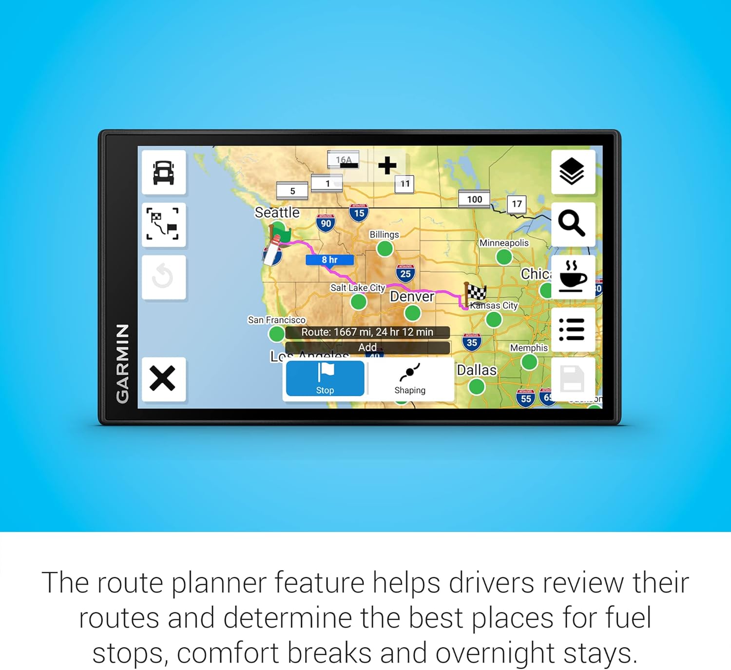 Garmin dzl OTR610, Large, Easy-to-Read 6' GPS Navigator, Custom Truck Routing, High-Resolution Birdseye Satellite Imagery, Directory of Truck & Trailer Services