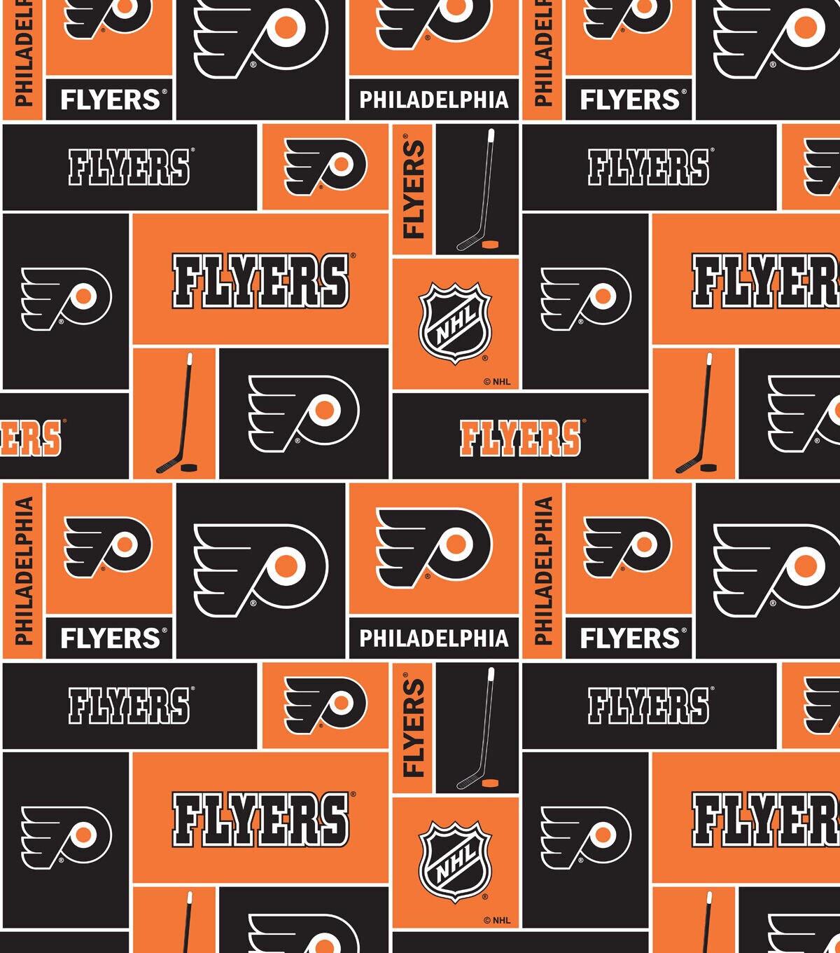 Philadelphia Flyers Fleece Fabric Block
