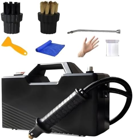 3800W High Pressure Steam Cleaner - Portable Handheld Steamer with 6000ML Capacity, 2 Brushes & Extension Elbow for Powerful Deep Cleaning, Stain Removal & Sanitizing (Black)