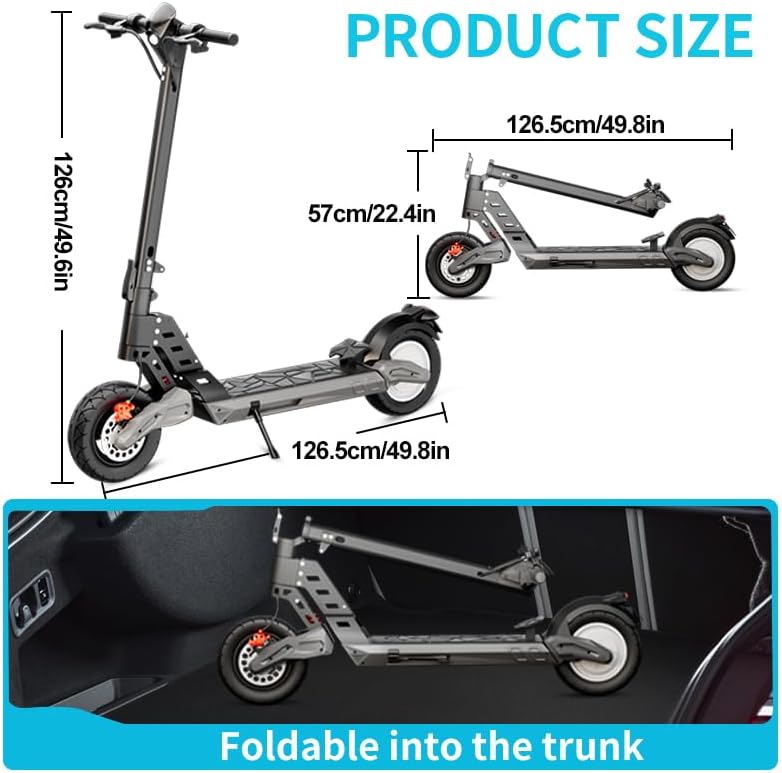 Electric Scooter with 500W/800w Motor up to 19/25 MPH & 21 /28Miles Range, 10 inch Pneumatic Tires,Smart APP Control, Scooter with Dual Brakes, E Scooter with Dual Braking for Adult