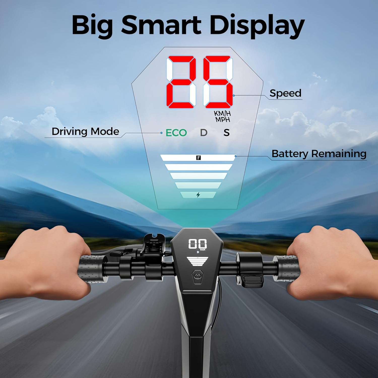 Electric Scooter Adults, 500W Motor E-Scooter, 25 MPH Top Speed and 22 Miles Range, Foldable Escooter with Dual Braking and App Control