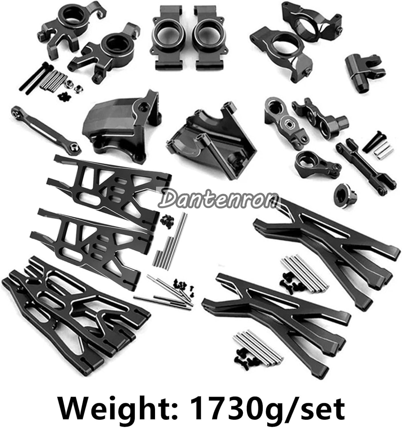 Full Set Kit Upgrade Parts for 1/5 RC Truck Car Traxxas X-Maxx 6S 8S Steering Group,Rear Axle Mount,Swing Arm Gearbox Shell,Caster Block,Steering Cup,Servo Base (Black)