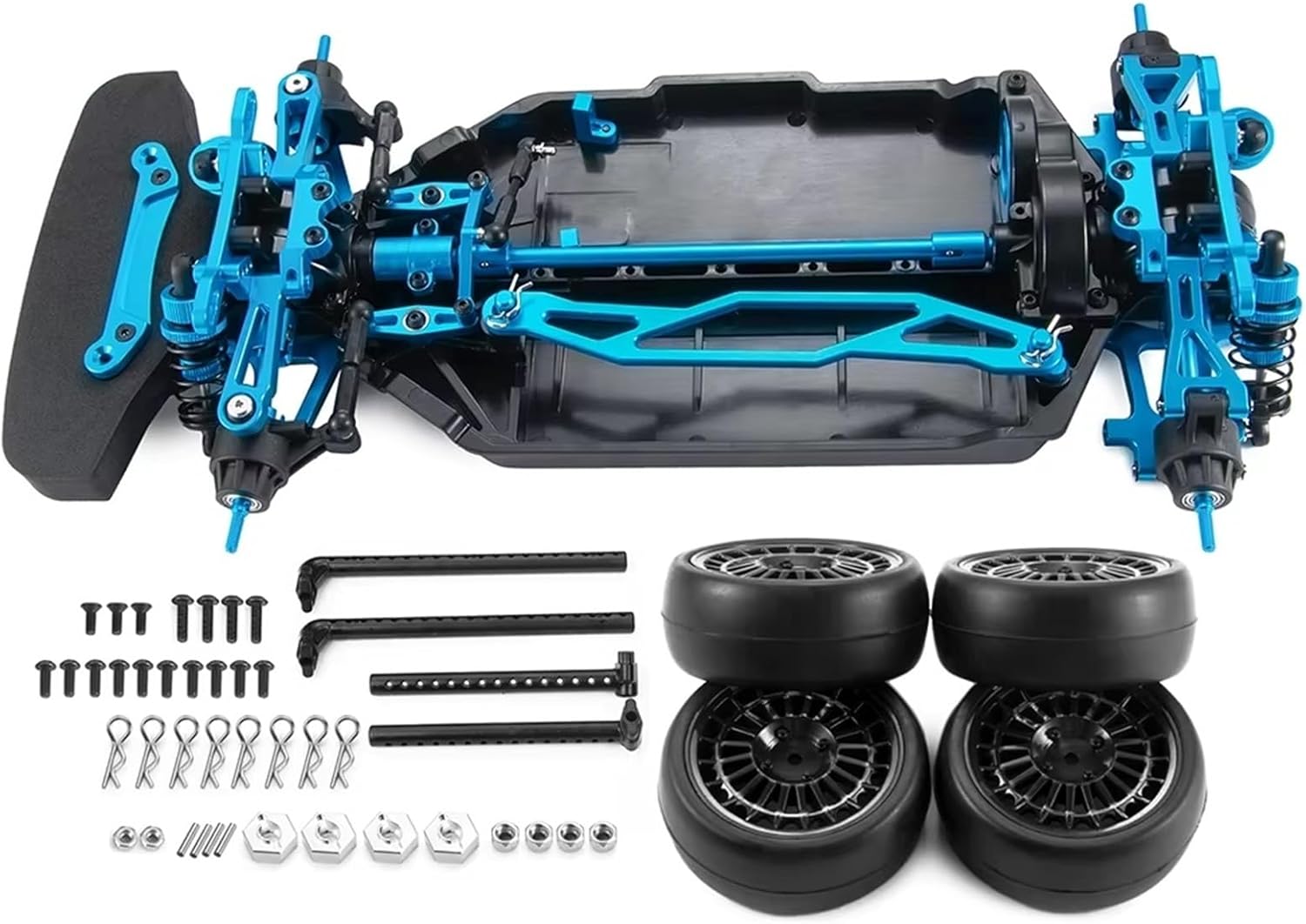 Compatible with TT-02 DIY Upgraded Parts 1 Set Metal Assembled for Chassis Frame Kit with Wheel Tires 1/10 RC Crawler Car RC Accessories(A 1 Set)