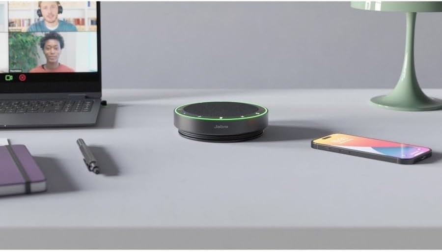 Jabra Speak2 75 Wireless Bluetooth Speakerphone - Portable Speaker with 4 Noise-Cancelling Mics, 65mm Full-Range Speakers & Super-Wideband Audio - Certified Microsoft Teams Speaker - Dark Grey