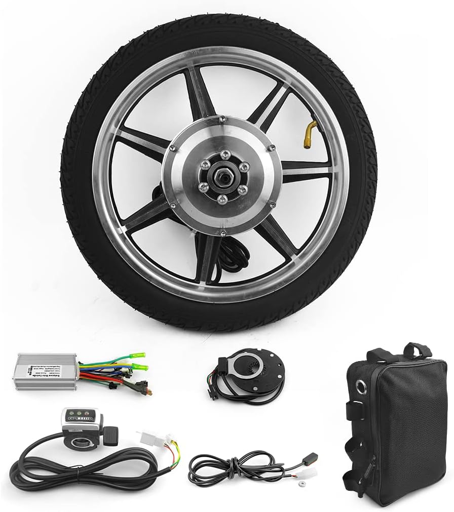 14 Inch 350W Brushless Geared Hub Motor Mag Wheel With Tire PAS Accelerator For Front Drive scooter Small Bike Bicycle With tire(24V350W)