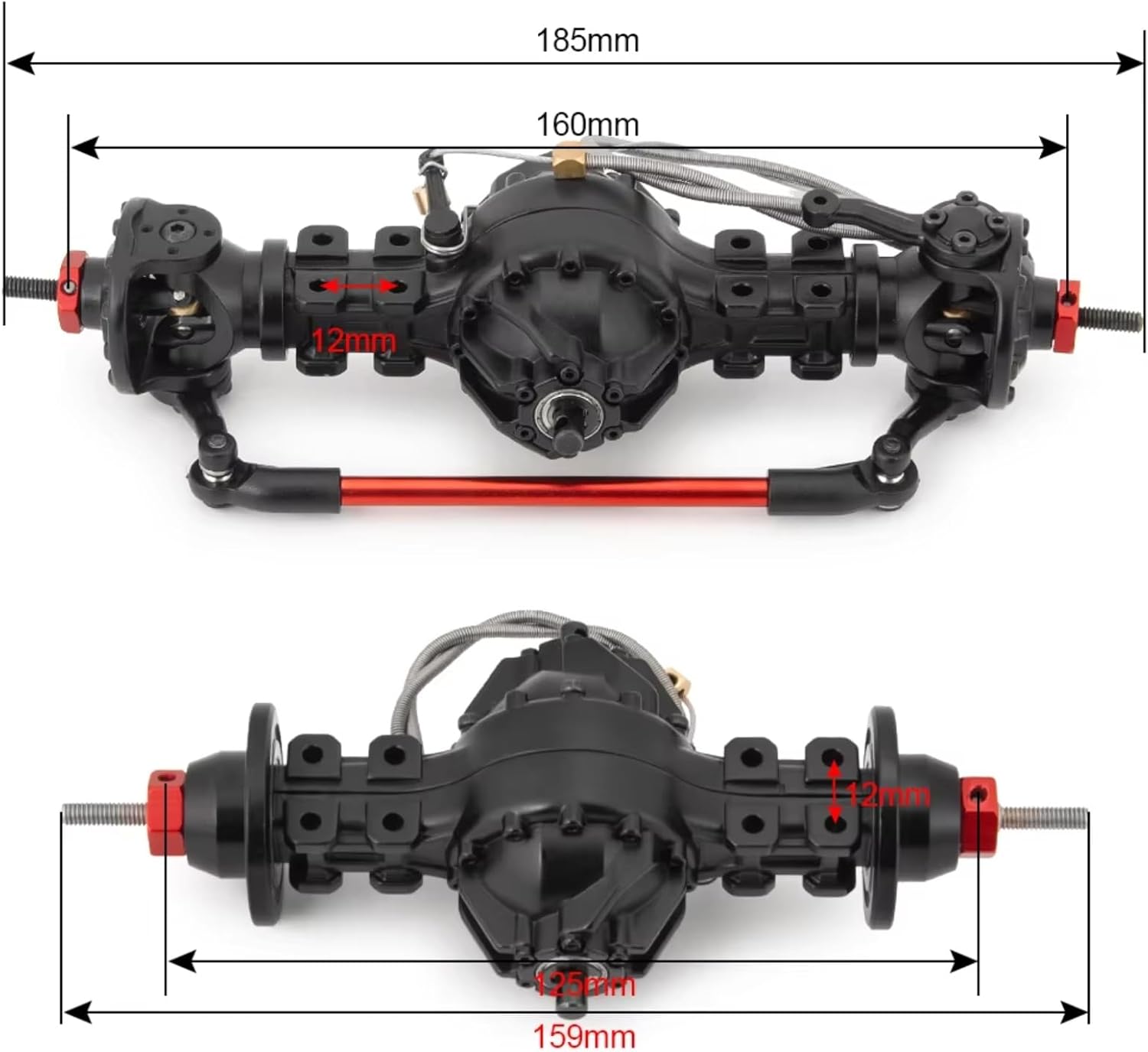 Rc Crawlers Axles For Tamiya 1/14 CNC Metal Front Rear Axle Medium Differential Built Gear RC Trailer Tractor Tow Drag Truck Parts Model(1set)