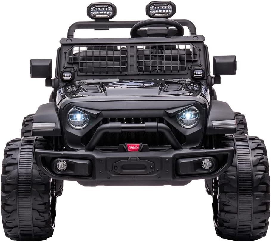 24V Kids Ride On Car with Remote Control, Slow Start Park, Cool LED Lights, Front Storage, Bottle Holder, Central Control, Bluetooth, USB, 2Seats Electric Vehicle for Toddlers with 2 Safe Belts