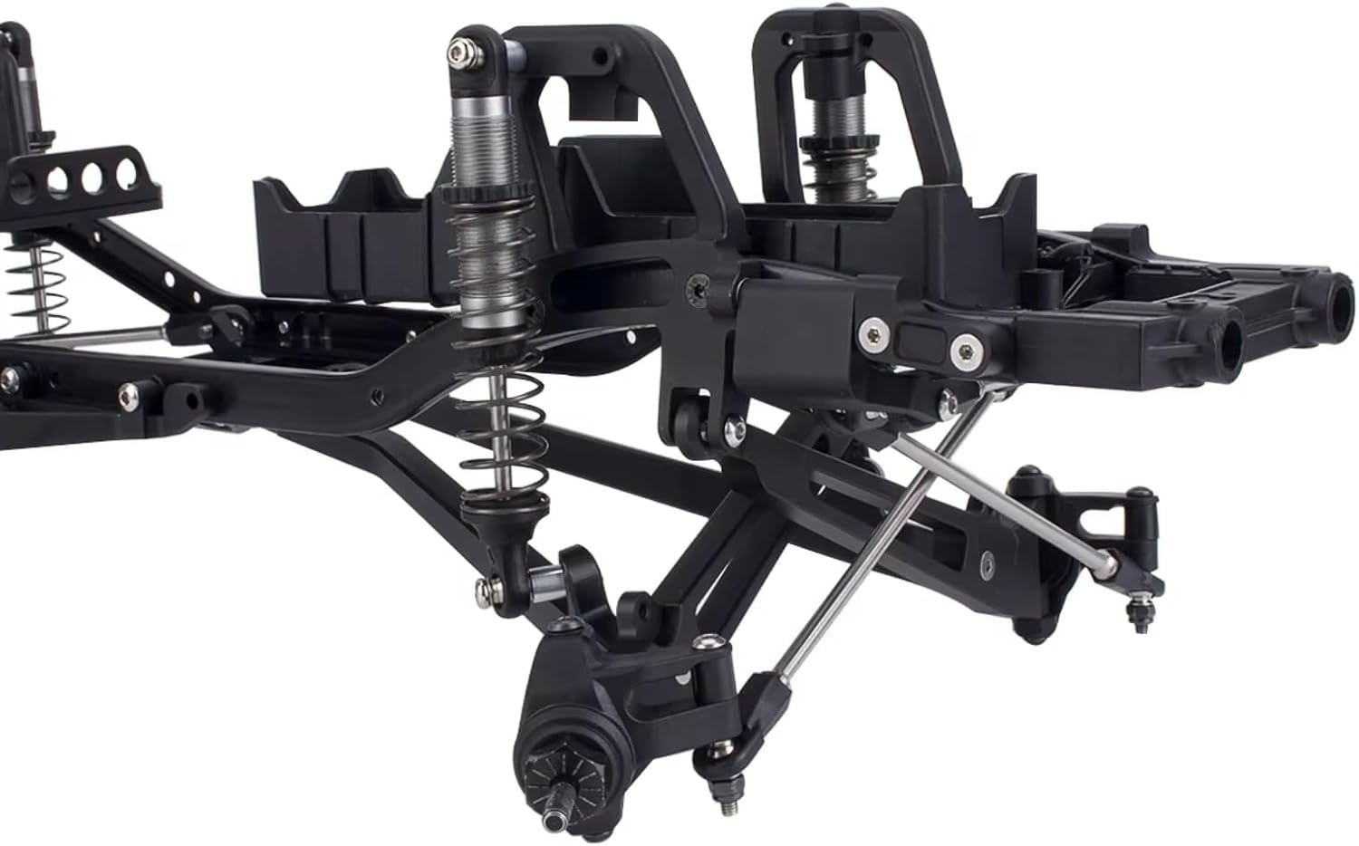 for SCX10 I II 90046 90047 1/10 Metal Twin I-Beam 2WD Pre-Runner Suspension Conversion Kit RC Crawler Car Axle Upgrade Part RC Car Accessories(Black)