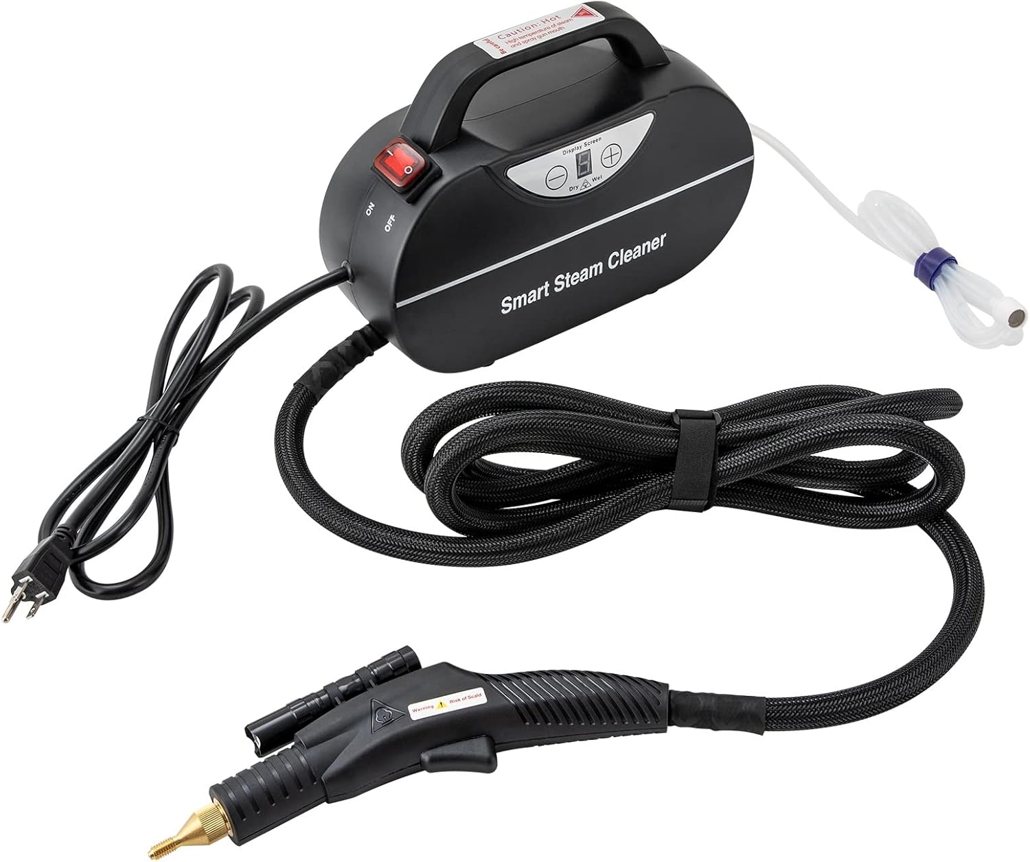 Handheld Steam Cleaner,1800W Car Steam Cleaners 0.6Mpa Steam Cleaners for Home Wet and Dry Adjustable Portable Steam Cleaner with LED Torch for Upholstery, Kitchen, Bathroom, Grout and Tile (Black)