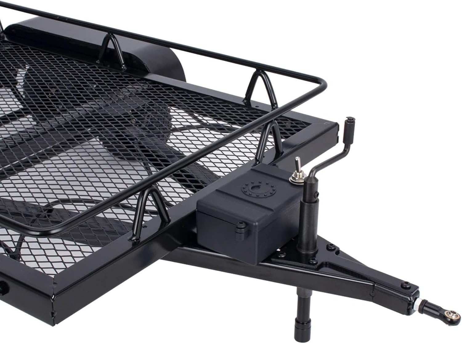 RC Upgrade Accessories for Axial for SCX10 for TRX4 for TRX6 D90 1/10 Double Axle with Light Metal Trailer Bucket Flat Plate Large Trailer RC for Rock Crawler