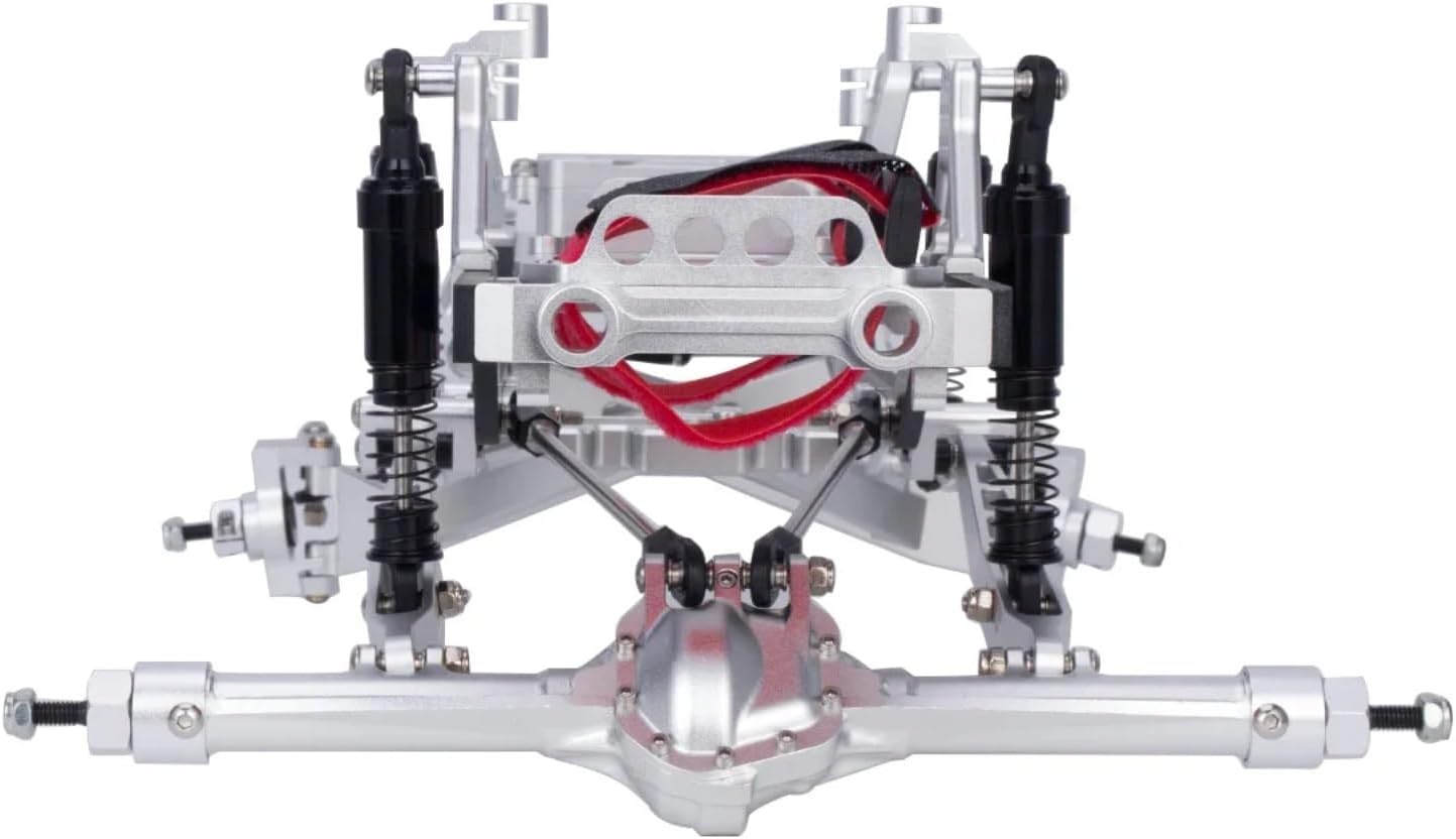 for Axial for SCX10 I II III Pro for TRX4 Twin I-Beam 2WD Pre-Runner 1/10 CNC Metal for Chassis Kit RC Crawler for Desert TruckCapra Upgrade RC Car Parts(Silver)