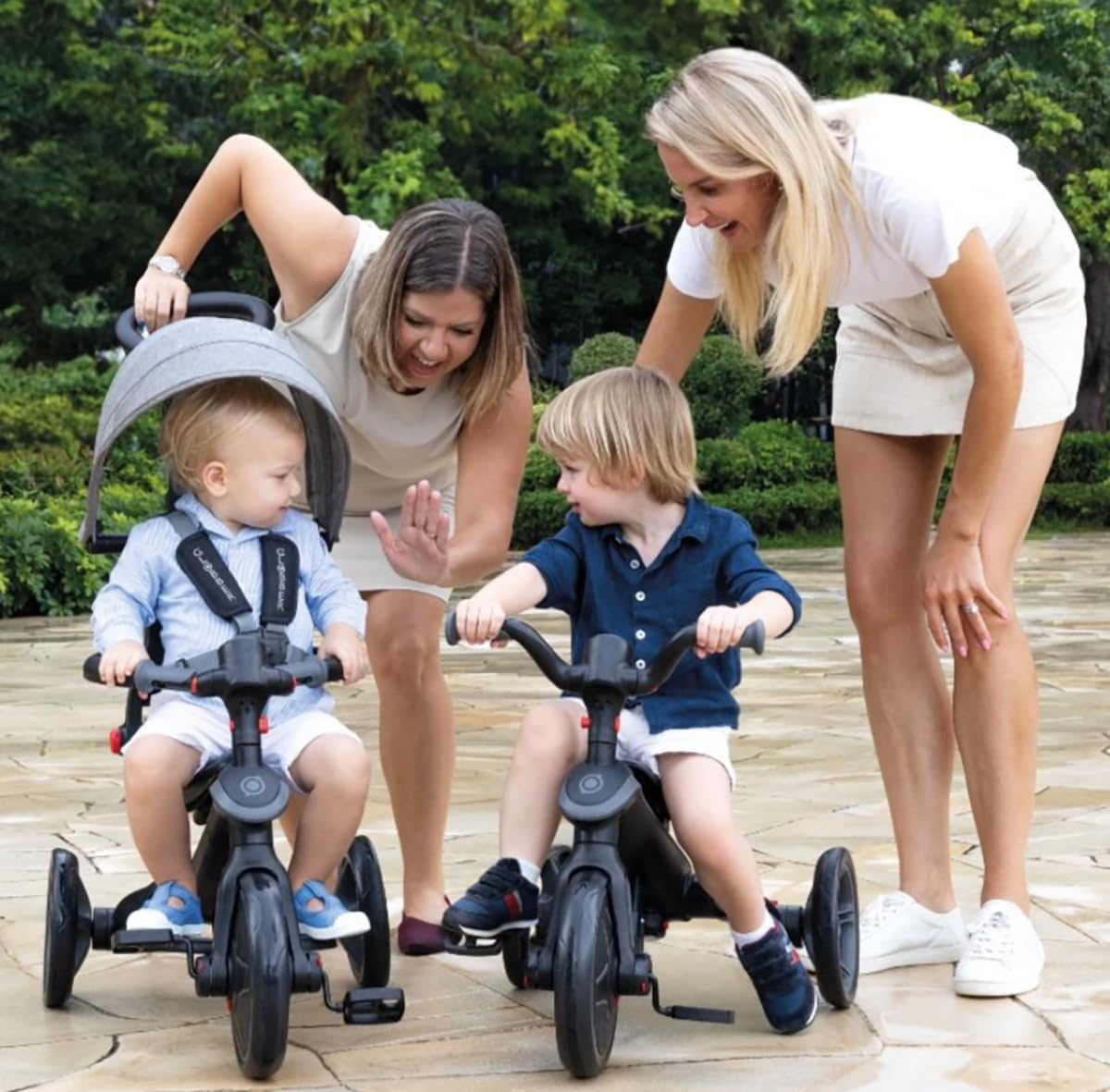 Globber 4-in-1 Toddler Trike Push Bike Stroller – Learning Tricycle for Toddlers Converts Into Balance Bike – Safe Outdoor Ride On Toys for Kids (Red)