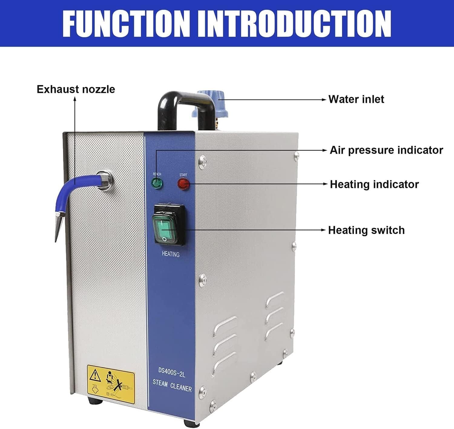 Gemstone Cleaning Machine,2200W Electric Stainless Steel Jewelry Steam Cleaner, Gemstone Cleaning Machine Gold and Silver Goldsmith Tools