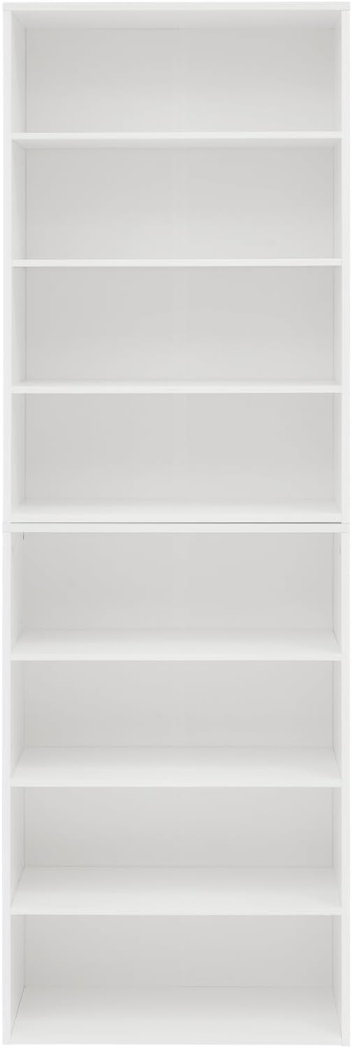 KCSWKJ Storage Cabinet, Bookcase, Adjustable Shelf 8-Layer Storage, Display Bookshelf, Home, Office, Multi-Functional Double-Layer Bookcase, can be Disassembled into Two 4-Layer Storage bookcases