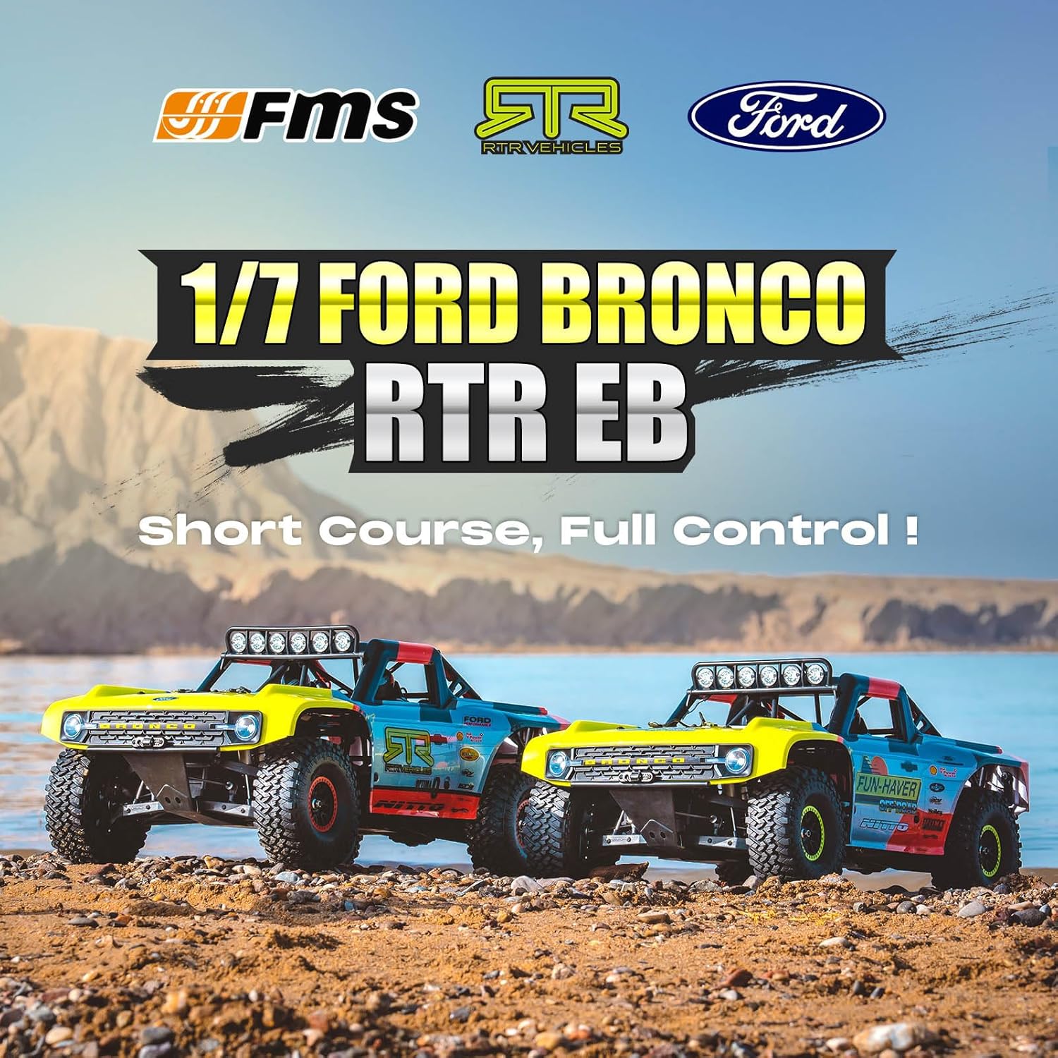 BEEZRC FMS 1/7 Ford Bronco RTR EB RC Short Course Truck Fast 80km/h High Speed RC Off-Road Brushless 4x4 RC Truck RC Car Hobby RC Waterproof Remote Control Car for Adults RS Racing Livery 2025