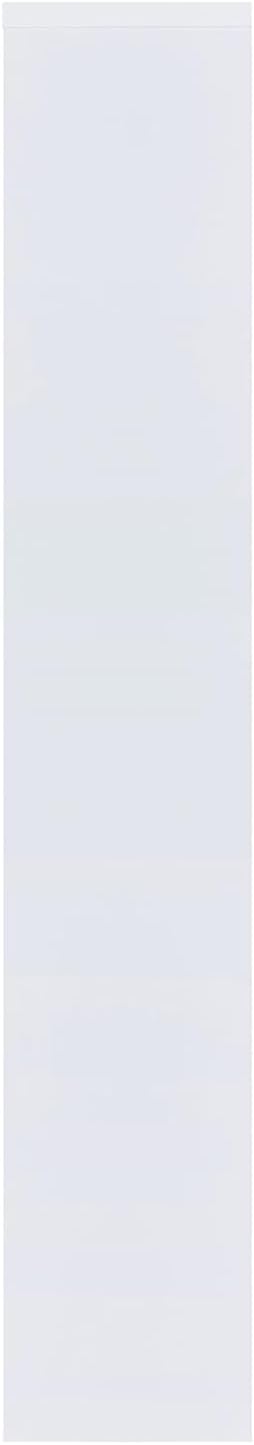 Transitional White 8-Shelf Standard Open Back Geometric Wood Bookcase