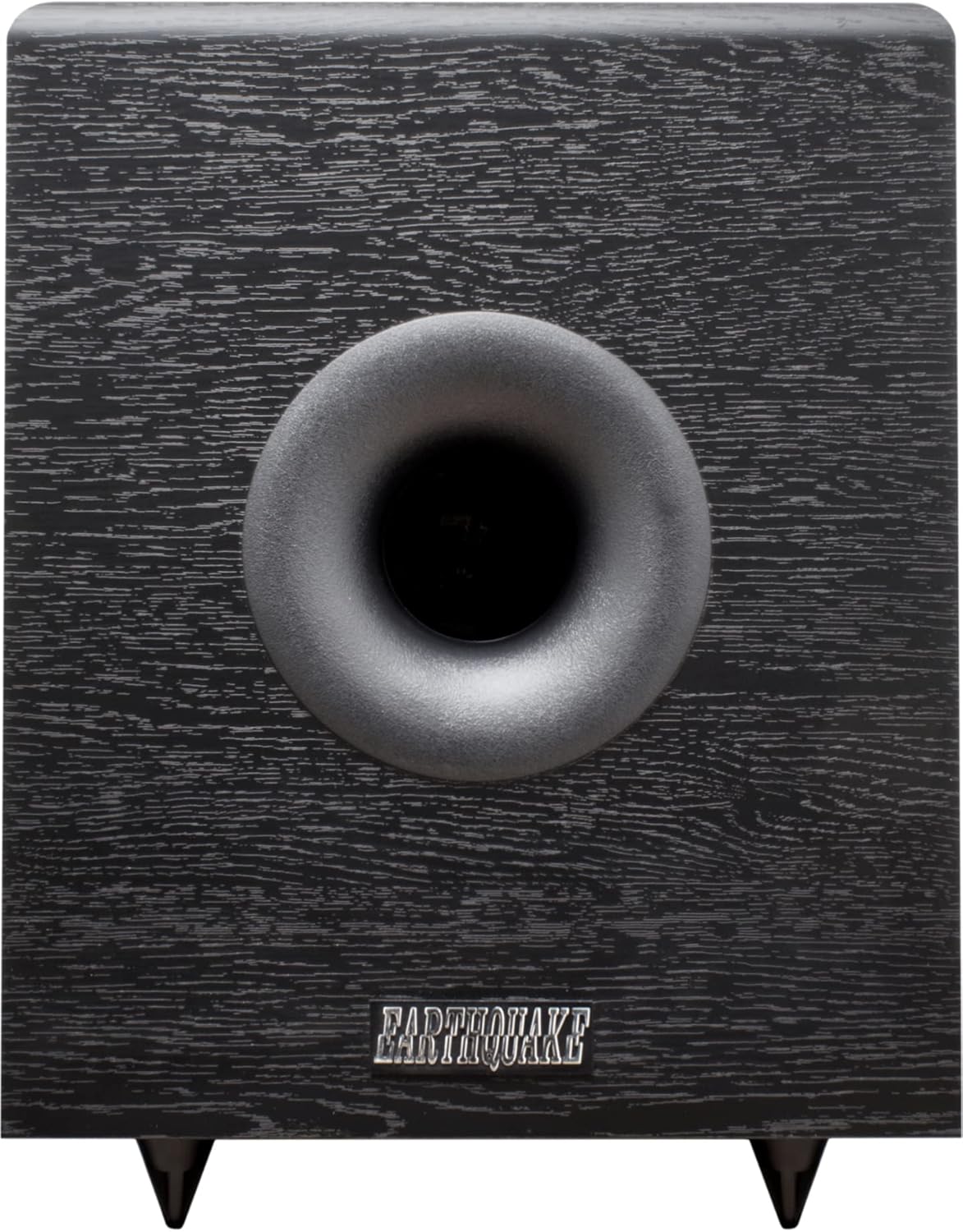 Earthquake SUB-80X Powered Down-Firing Home Subwoofer - 300W 8-inch Class AB Amplifier for Home Audio, Black Ash