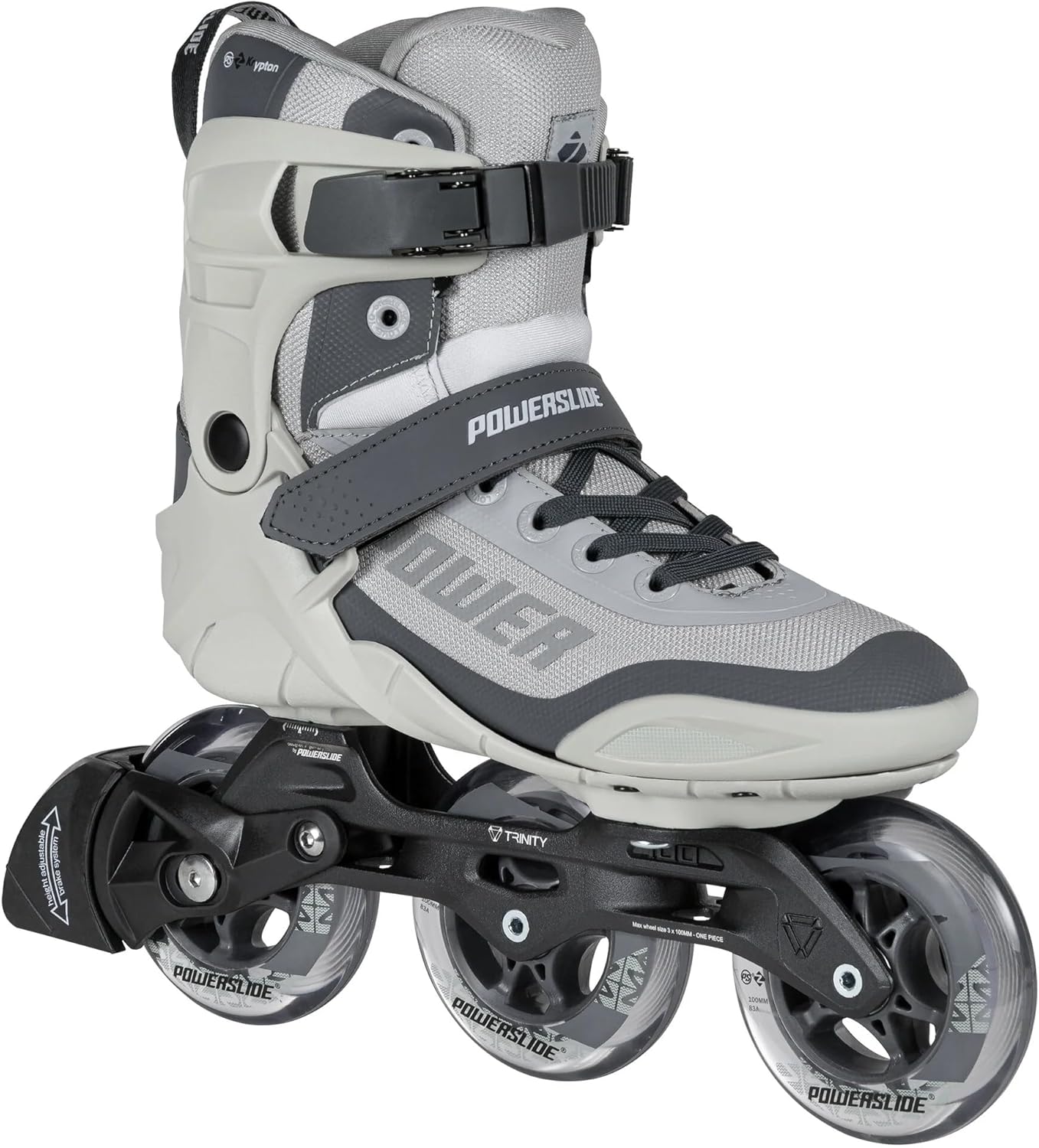 Powerslide Phuzion Krypton Grey 100 Inline Skates Unisex for Men and Women in Grey, 100 mm/83A Wheels, ABEC 7 Pro Bearings, Item No.: 901984 37