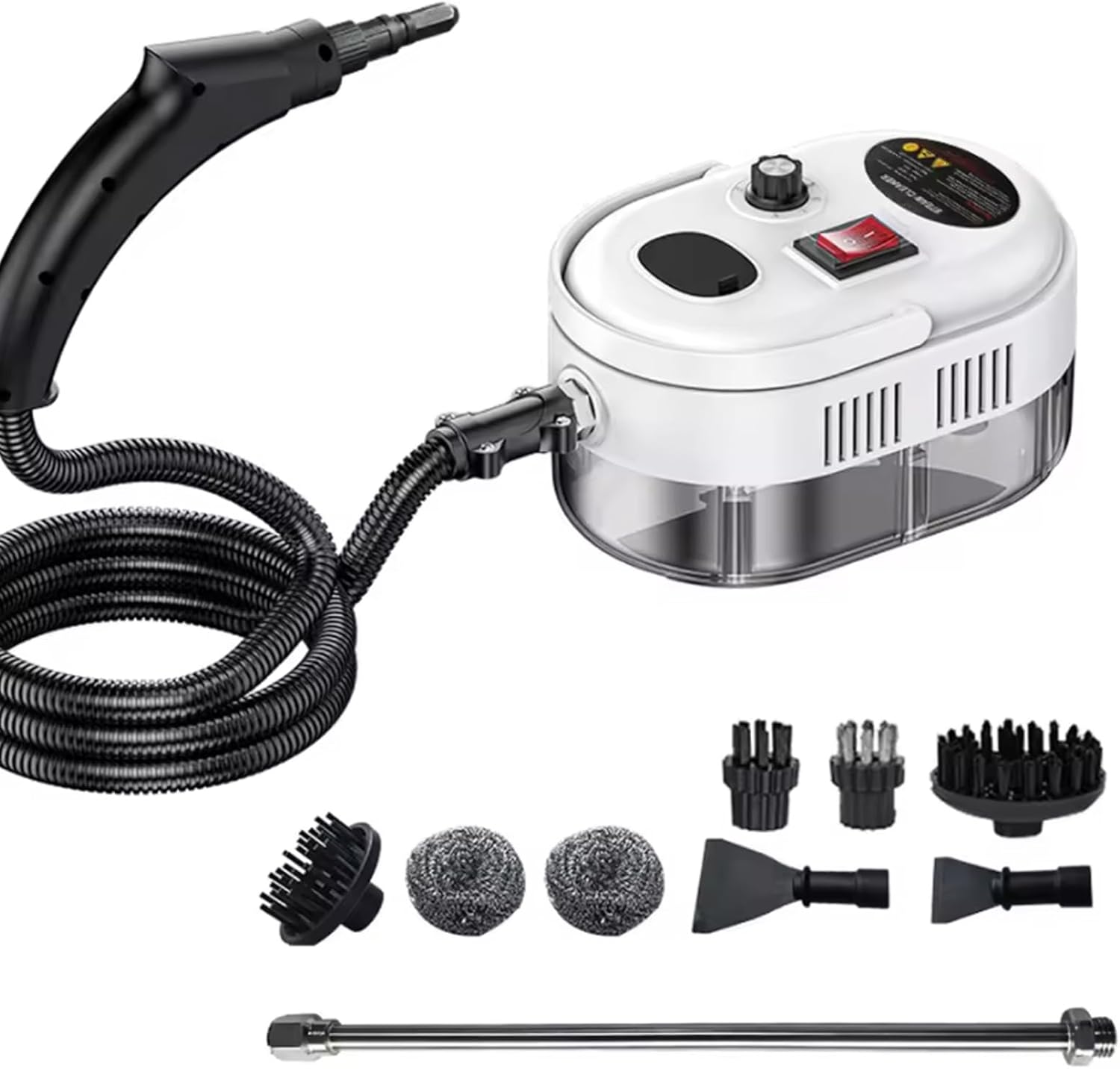 TREEYX Steam Cleaners, 2500W Portable Steam Cleaner Handheld 6 Speeds for Home Kitchen Use, Steamer Cleaning Machine for Cleaning Upholstery (White 220V)