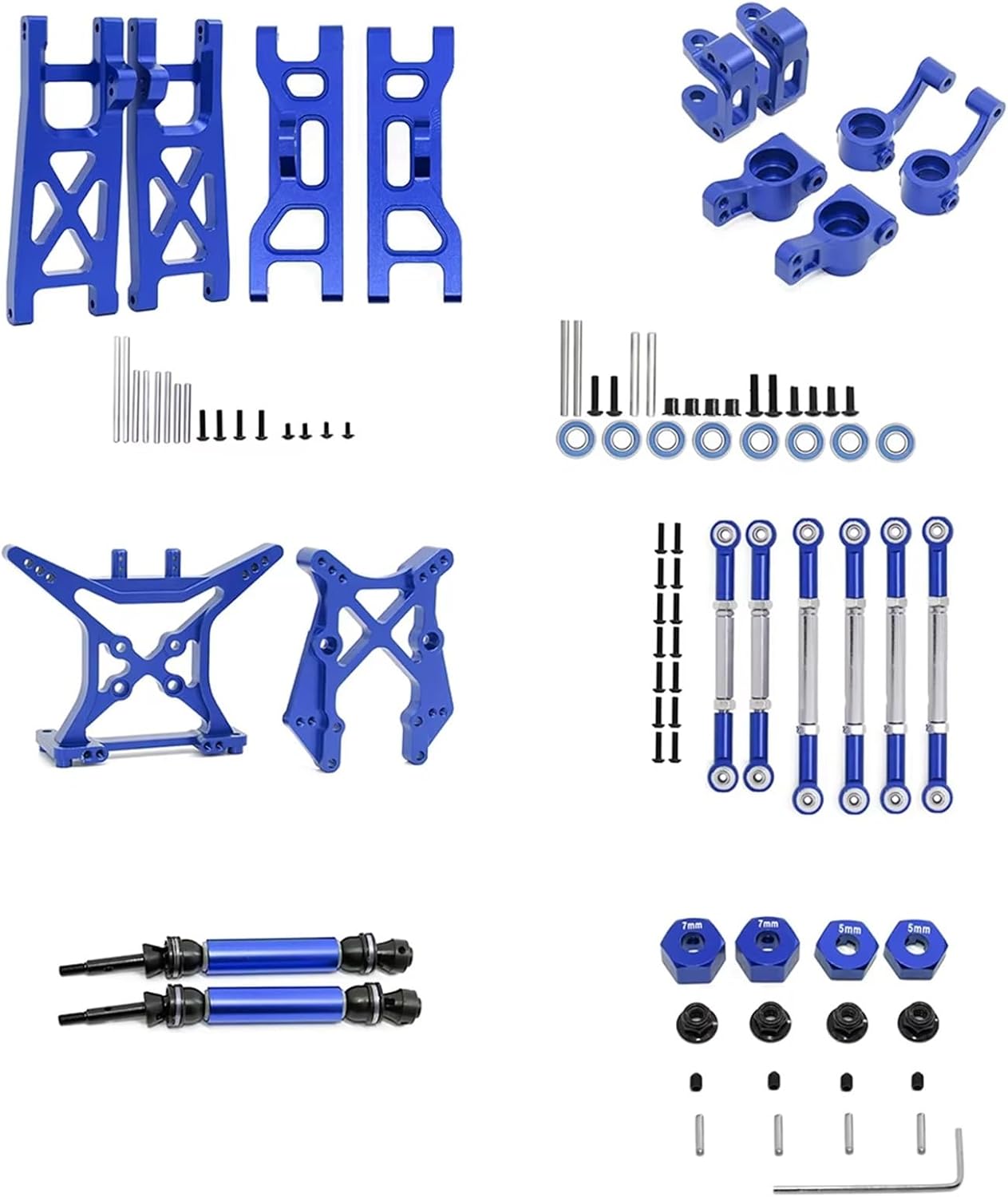 RC Car Parts Compatible with ECX 2WD for Ruckus for Torment for Brutus for Circuit 1/10 RC Car Upgrades Parts Metal Upgrade Accessories Kit