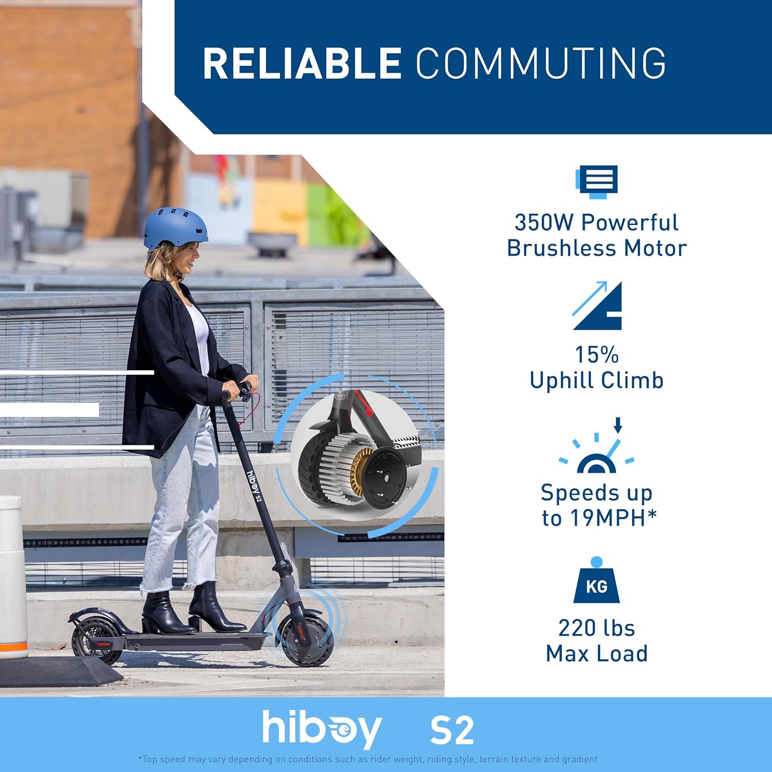 Hiboy S2/S2 MAX Electric Scooter, 350/500W Motor, 8.5/10
