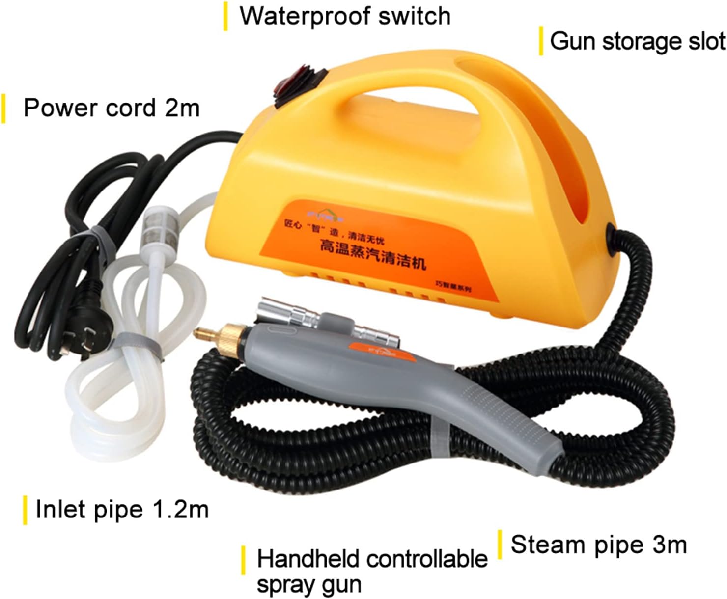 High Pressure Steam Cleaner,3000W High Temperature Steam Cleaning Machine Air Conditioner Kitchen Car Washing Machine with Cleaning Kit Tool,Black